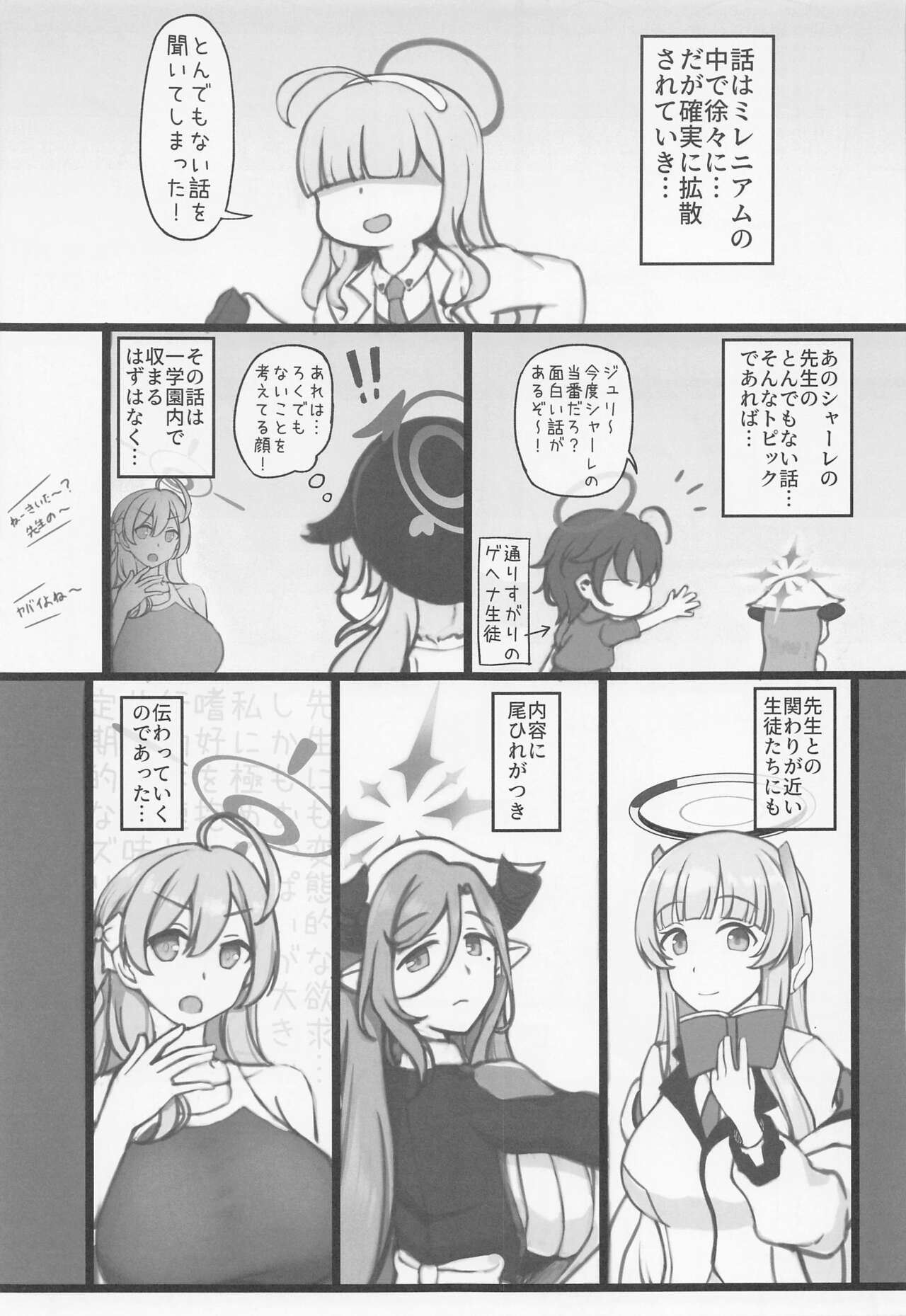 (C101) [Chocolate Vine (Akebi Konoha)] Paizuri ga Suki datte Koto ga Seito-tachi ni Baremashita. (Blue Archive) изображение № 4