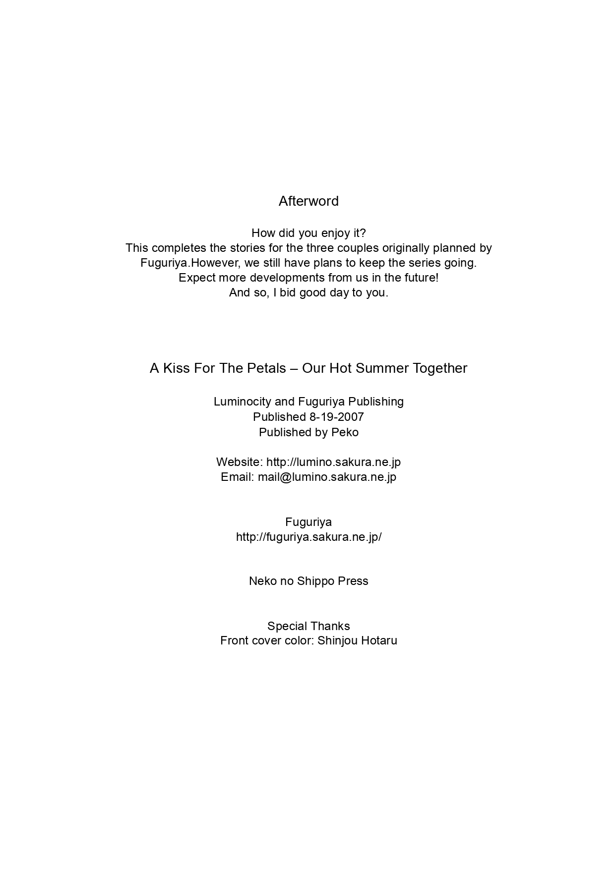 [Luminosity, Fuguriya (Peko)] Sono Hanabira ni Kuchizuke o - Futari no Atsui Natsu | A Kiss For The Petals - Our Hot Summer Together [English] [Ralen] 이미지 번호 38