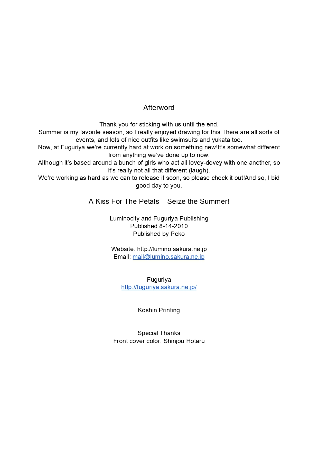 [LUMINOCITY, Fuguriya (Peko, Sano Shinichirou)] Sono Hanabira ni Kuchizuke o - Natsu o Gyutto ne! | A Kiss For The Petals - Seize the Summer!  [English] [Ralen] Bildnummer 45
