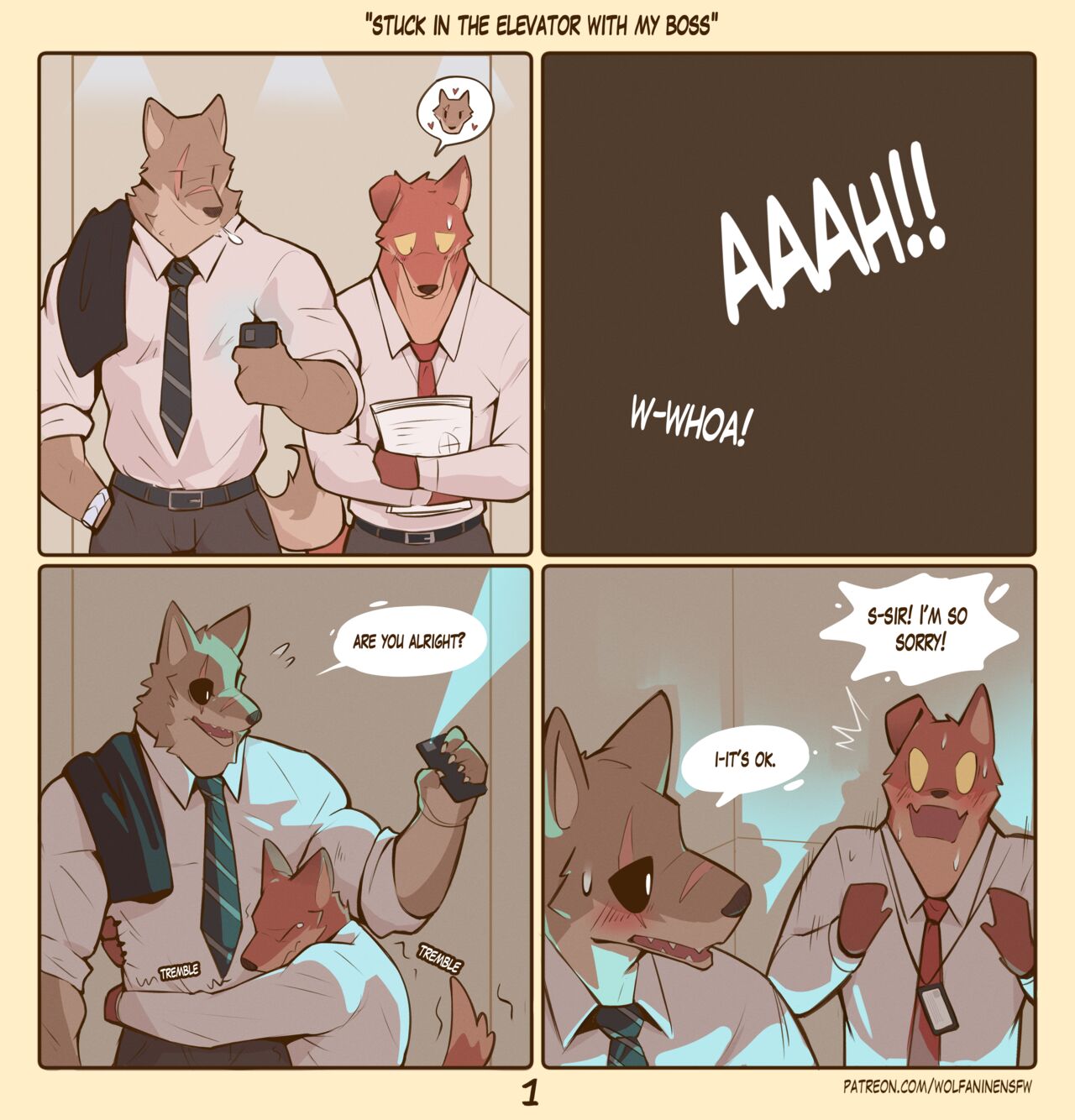 Stuck in the elevator with my boss comic