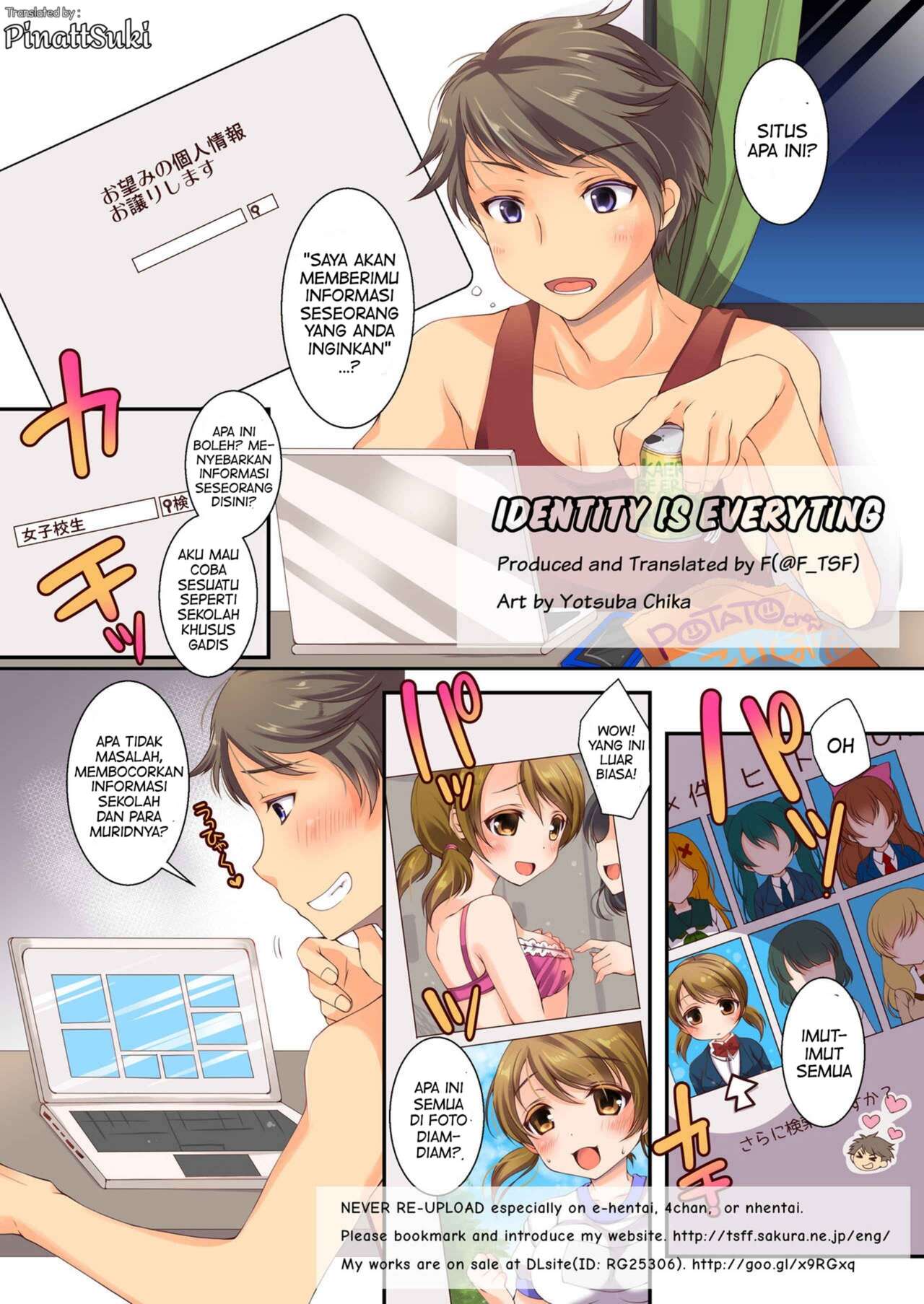 [TSF no F (Yotsuba Chika)] Kojin Jouhou wa Taisetsu ni (TSF no F no Hon Sono 2)  [Indonesian] [PinattSuki] [Digital] numero di immagine  1