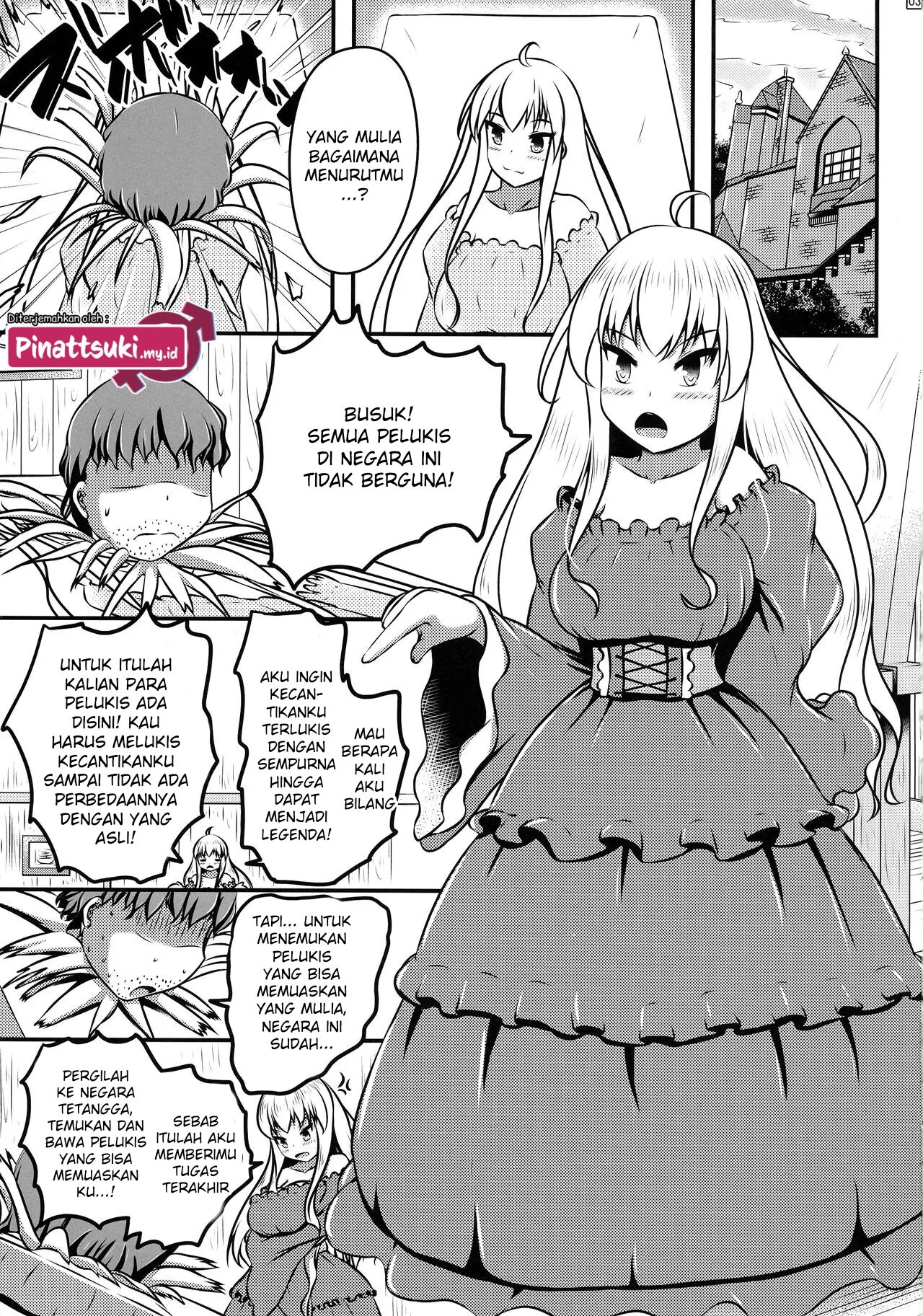 (C95) [Shiroi Shinoshino (Shinoda Kazuhiro)] Ikeru Kaiga ni sareta Ohime-sama no Naedoko Kitan [Indonesian] [PinattSuki] изображение № 5