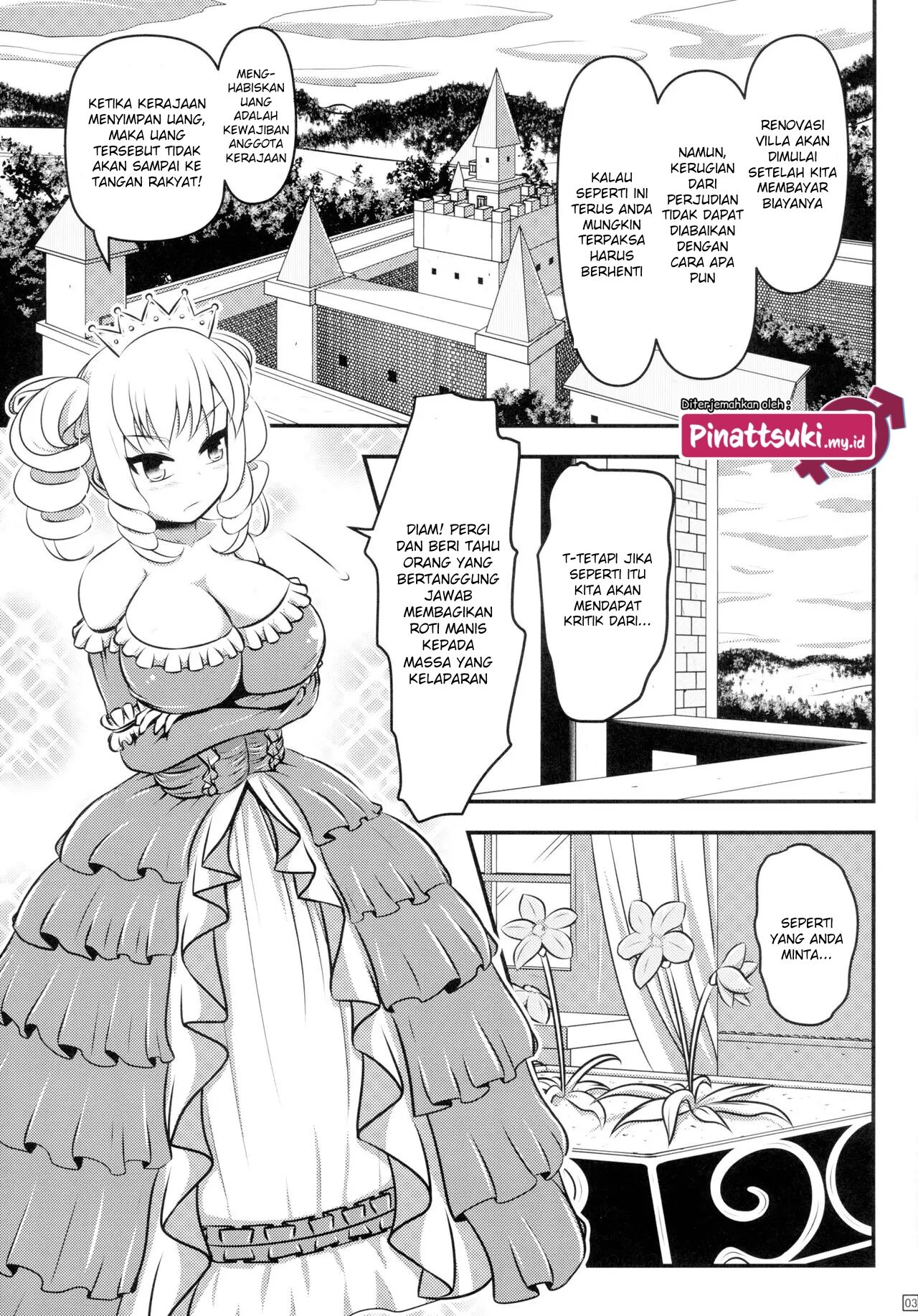 (C89) [Shiroi Shinoshino (Shinoda Kazuhiro)] Chou ni Sareta Daruma Hime no Owaranai Funnyuu Sanran [Indonesian] [PinattSuki] 이미지 번호 5