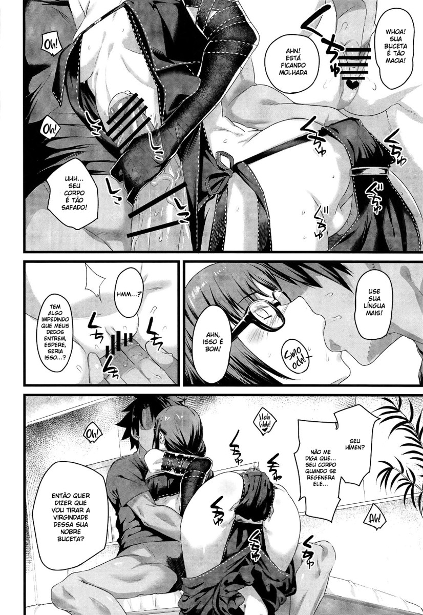 (COMIC1☆15) [Karuwani (Rama)] Moto Senpai ga Eroi Kakkou de Muramura Suru node Saimin Tsukatte Eroi Koto o Suru. (Fate/Grand Order) [Portuguese-BR] image number 8