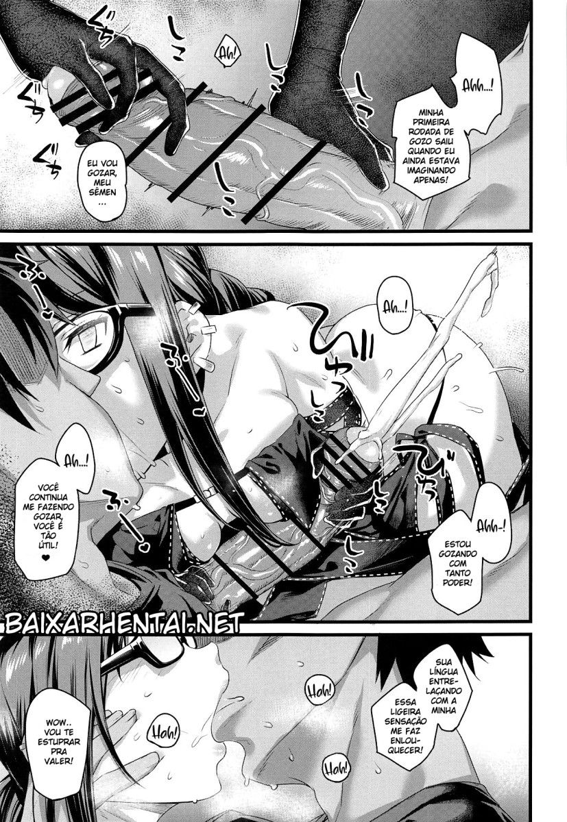 (COMIC1☆15) [Karuwani (Rama)] Moto Senpai ga Eroi Kakkou de Muramura Suru node Saimin Tsukatte Eroi Koto o Suru. (Fate/Grand Order) [Portuguese-BR] image number 9