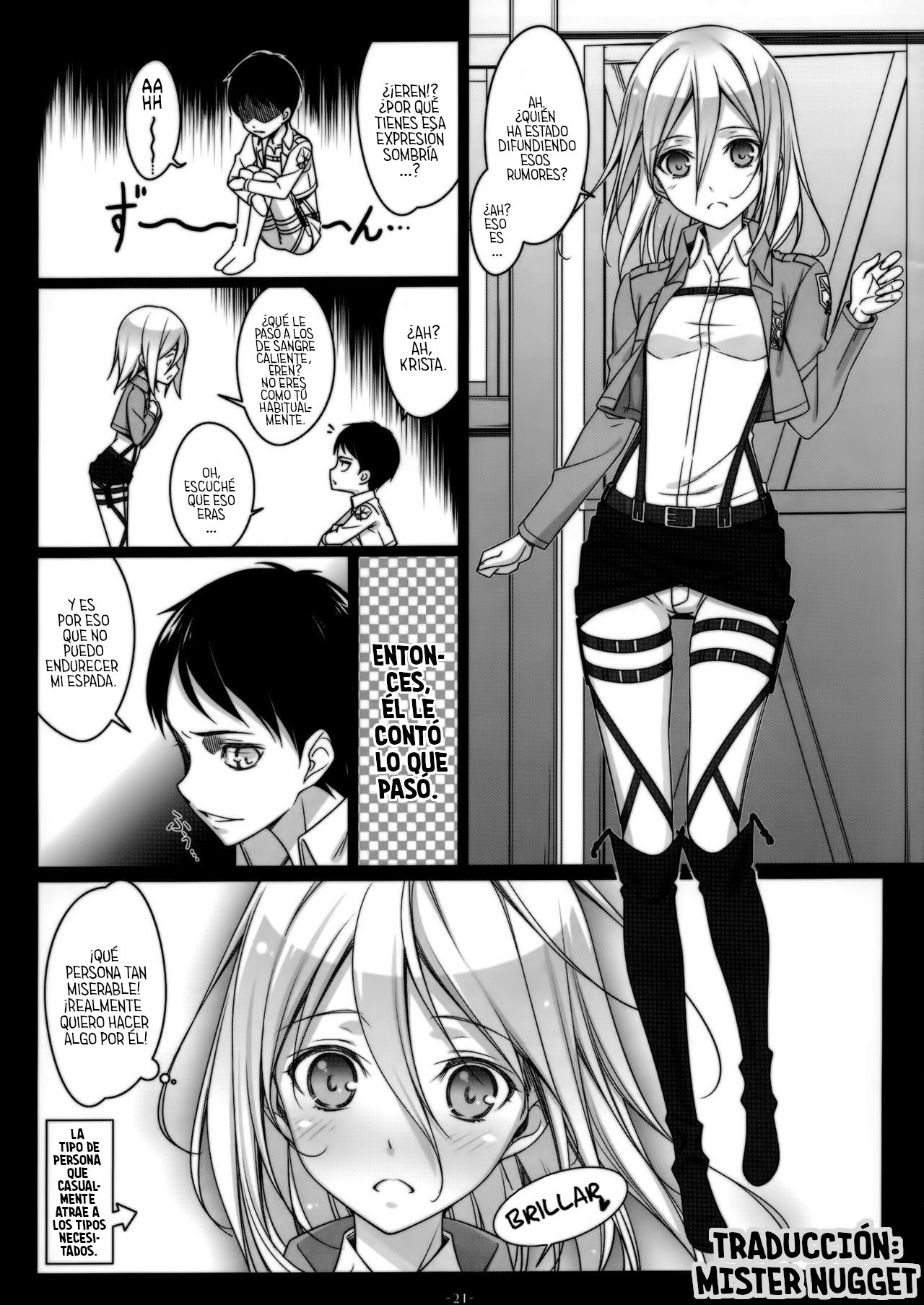 (C84) [Yuusha-sama Go-ikkou (Nemigi Tsukasa)] ATTACK ON MIKASA (Shingeki no Kyojin) [Spanish] [Mr. Nugget] numero di immagine  19