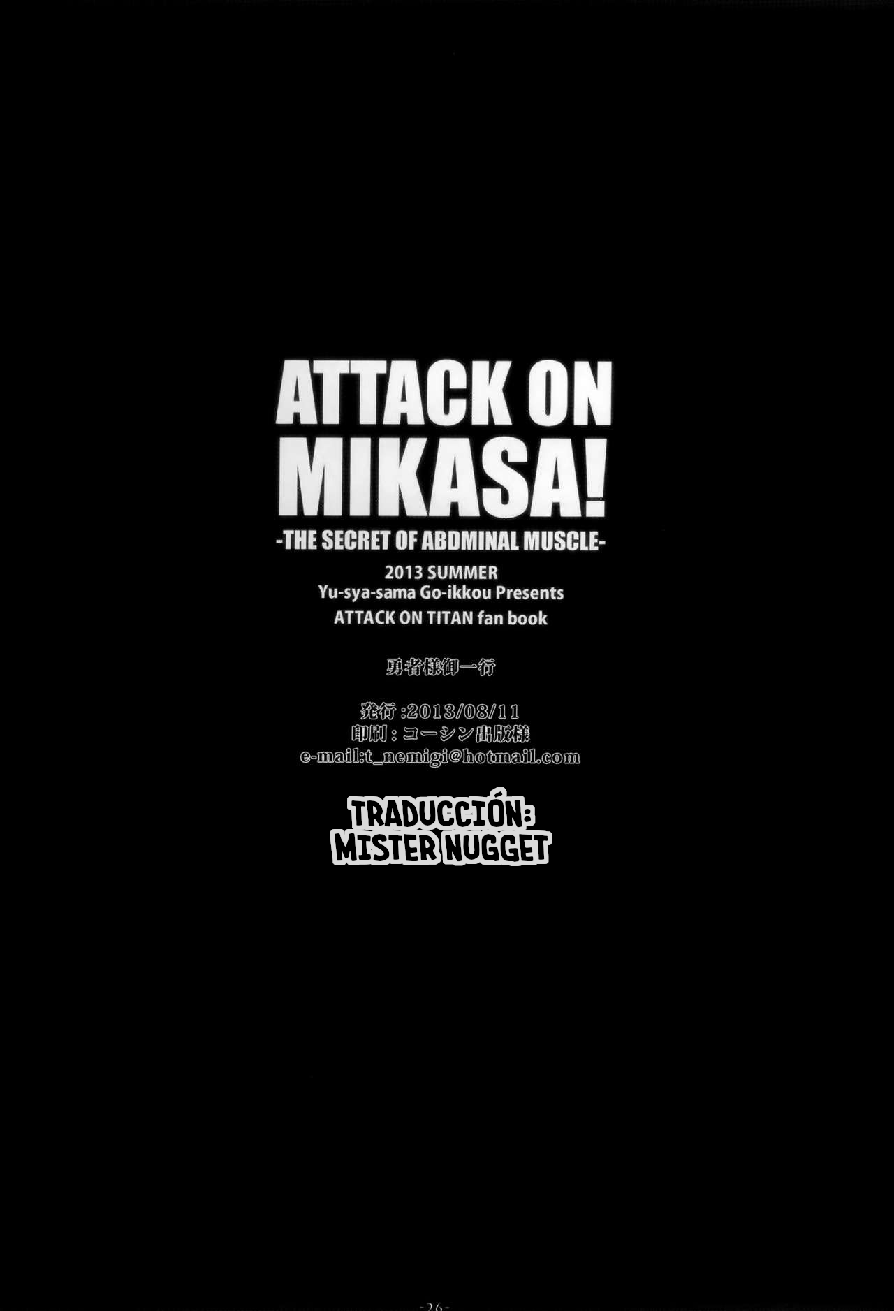 (C84) [Yuusha-sama Go-ikkou (Nemigi Tsukasa)] ATTACK ON MIKASA (Shingeki no Kyojin) [Spanish] [Mr. Nugget] numero di immagine  24