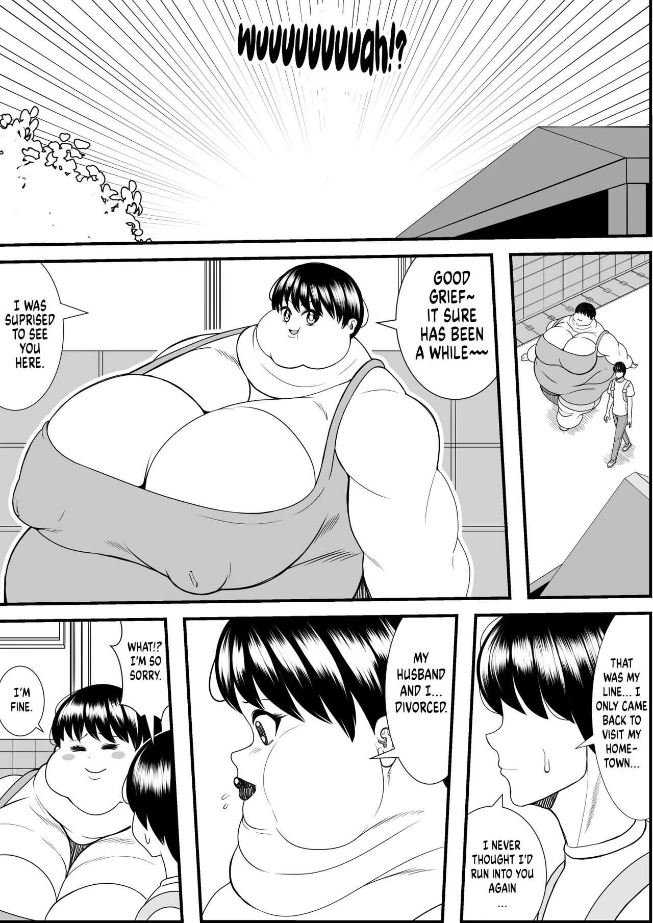 [Nekorondoru (Tokei)] My old babysitter, who I haven’t seen in ten years, has gained weight and became monstrous | Zutto Akogarete Ita Otonari no Onee-san ni 10-nenburi ni Atte Mitara Kusodebu Monster to Kashite [English] [Digital] imagen número 7