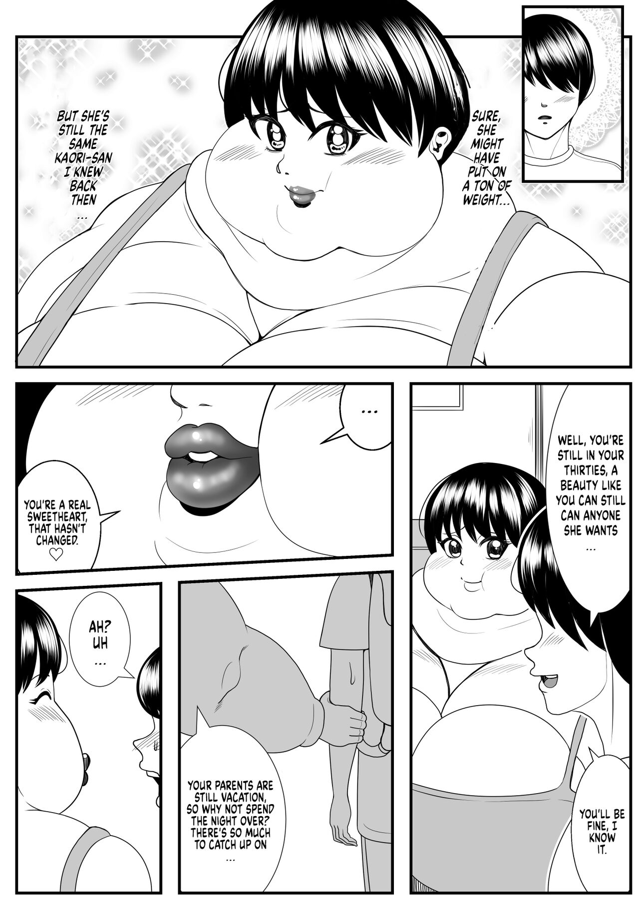 [Nekorondoru (Tokei)] My old babysitter, who I haven’t seen in ten years, has gained weight and became monstrous | Zutto Akogarete Ita Otonari no Onee-san ni 10-nenburi ni Atte Mitara Kusodebu Monster to Kashite [English] [Digital] imagen número 8