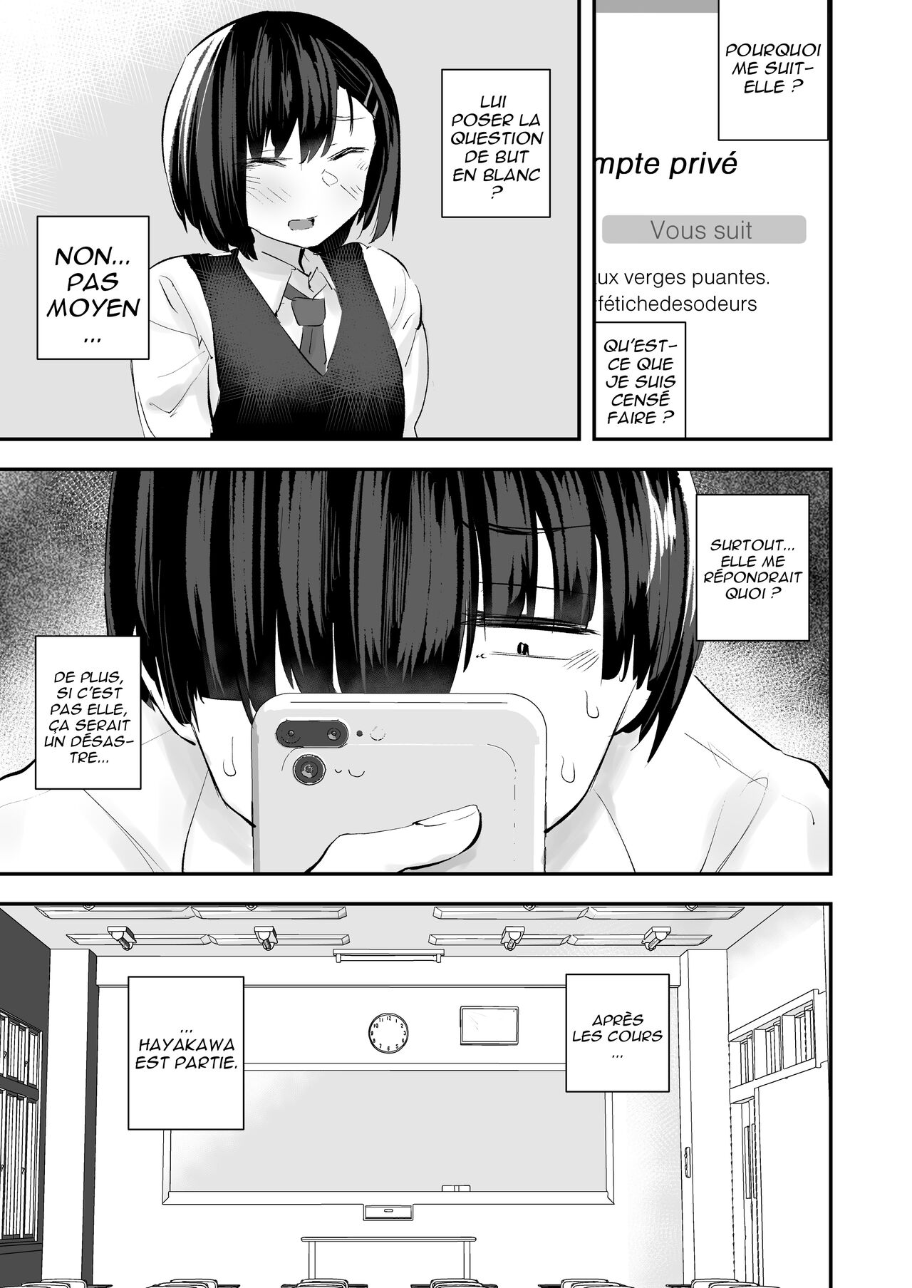 [Anon's Flood Myth (Anon 2-okunen)] Classmate ga Uraaka de Mainichi Ochinpo Asari Shiterukamoshirenai | Ma camarade de classe surfe sur le Net pour trouver des verges dégueulasses [French] [Digital] 이미지 번호 20