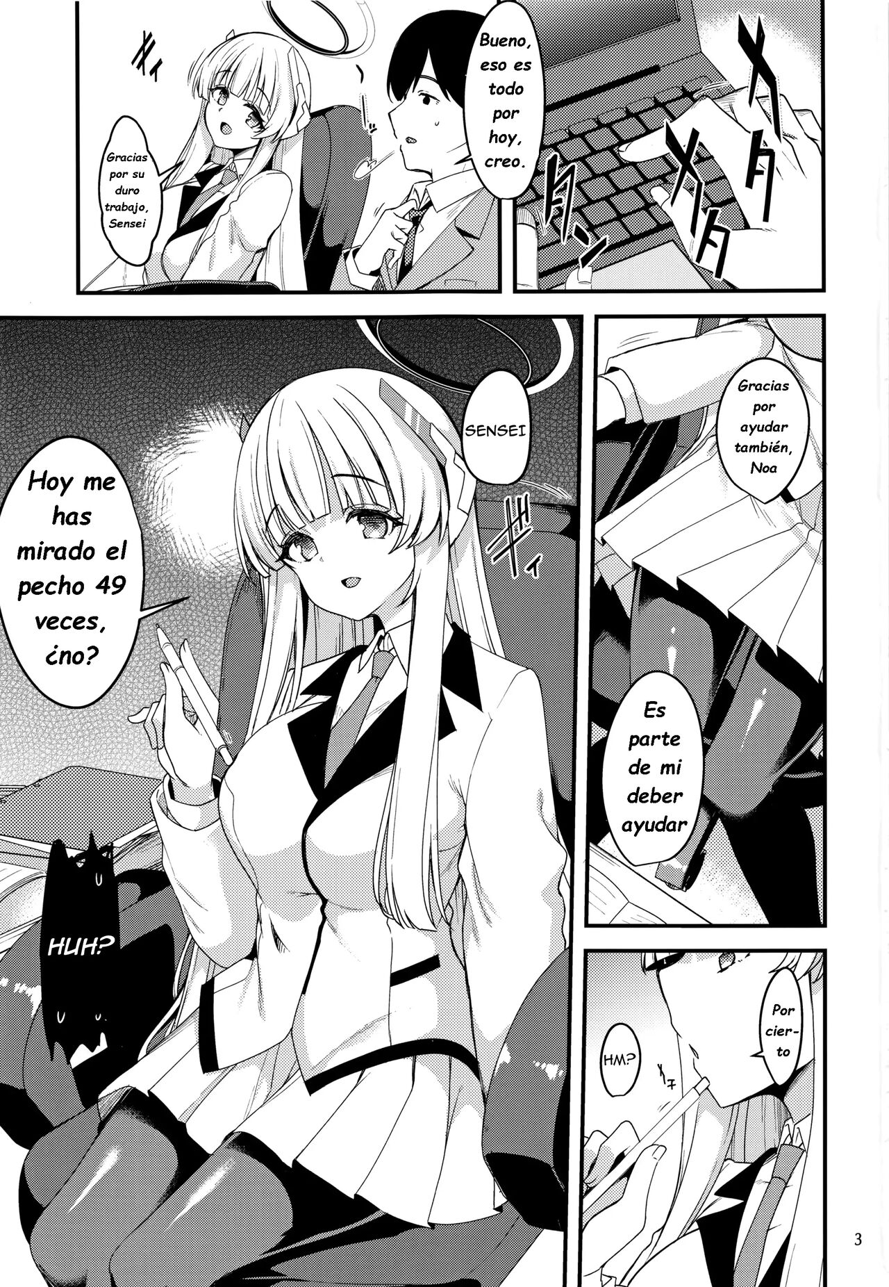 (Sensei no Archive 5) [Ryuukakusan Nodoame (Gokubuto Mayuge)] Sensei Yuuka-chan ni wa Naisho desu yo? (Blue Archive) [Spanish] image number 2