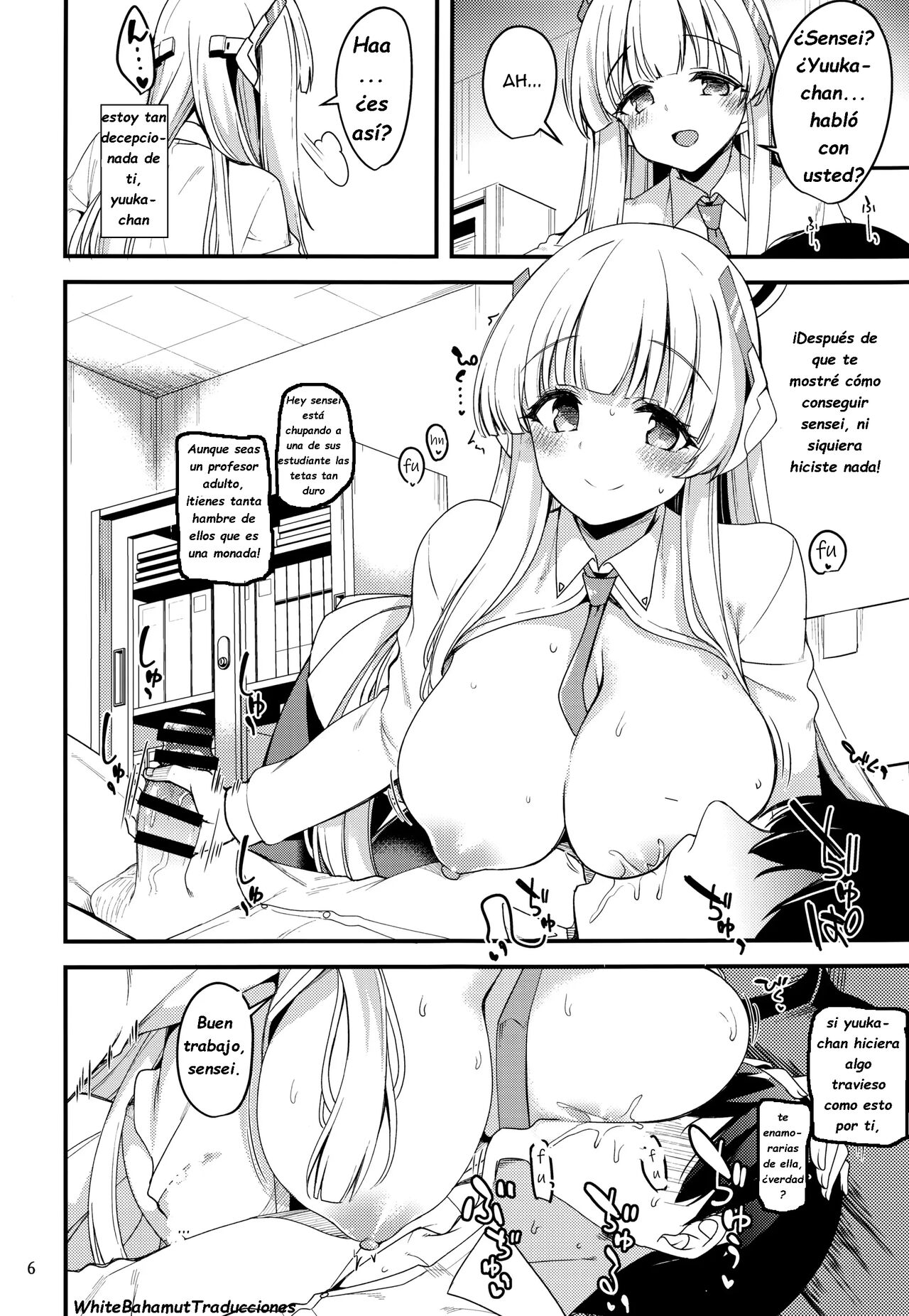 (Sensei no Archive 5) [Ryuukakusan Nodoame (Gokubuto Mayuge)] Sensei Yuuka-chan ni wa Naisho desu yo? (Blue Archive) [Spanish] image number 5