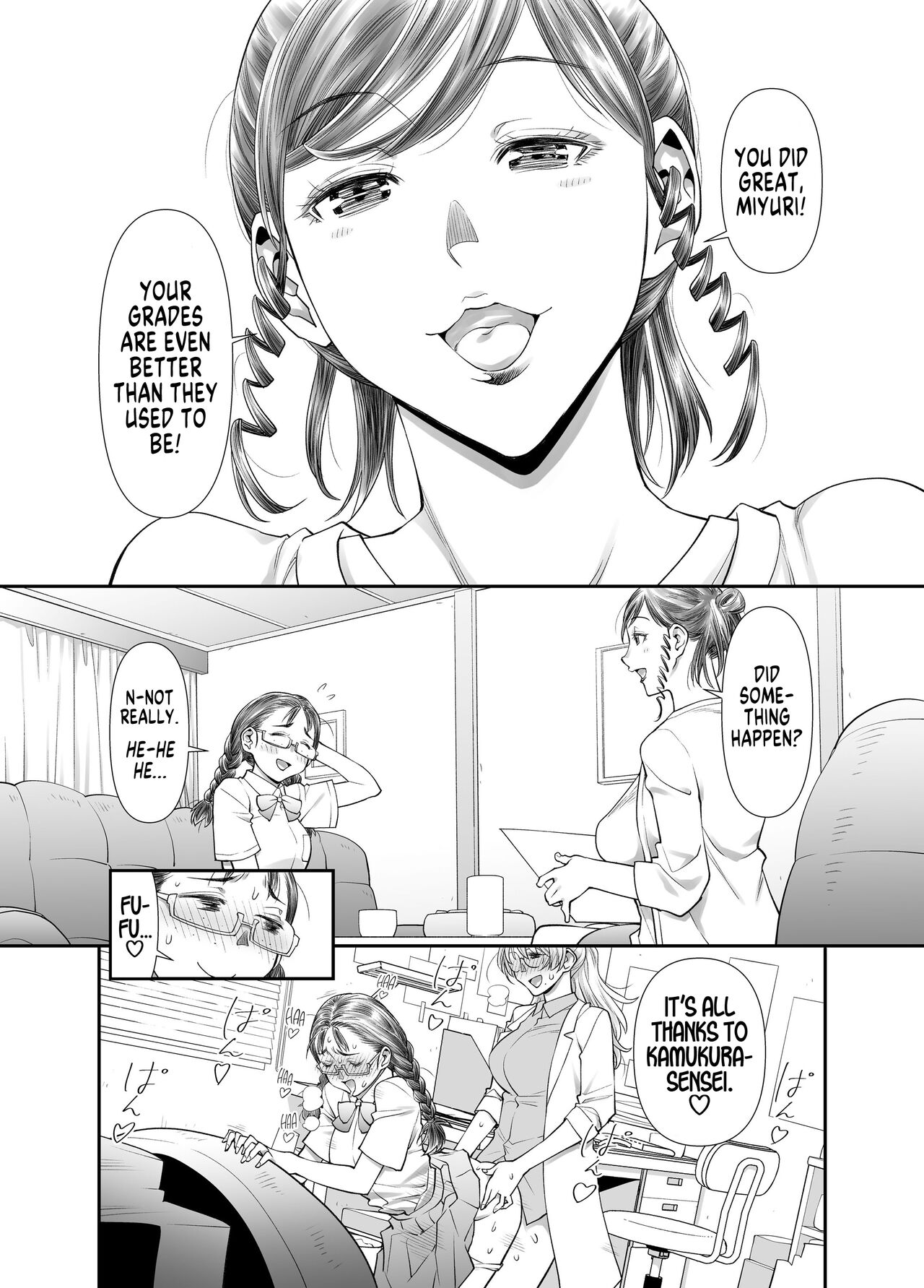 [Botandou (Kio Shimoku)] Zenbu, Sensei no Sei. Futanari Onna Kyoushi ga Onanie Chuudoku Yuutousei o Sukkirisaseru Hanashi. | It's All Sensei's Fault! [English] [MegaFagget] imagen número 51