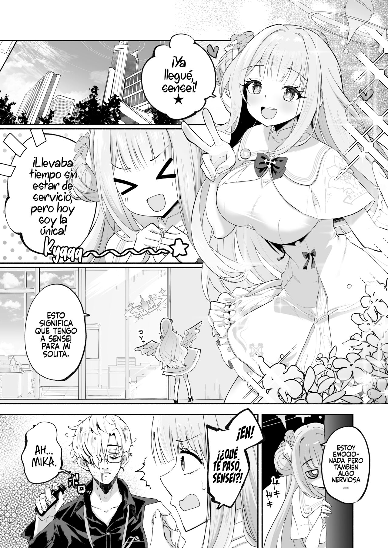 [Hatogoya (Hatoharu)] Hoshi no Izumi wa Amai Yuuwaku (Blue Archive) [Spanish] [Rakuen Translations] [Digital] imagen número 4