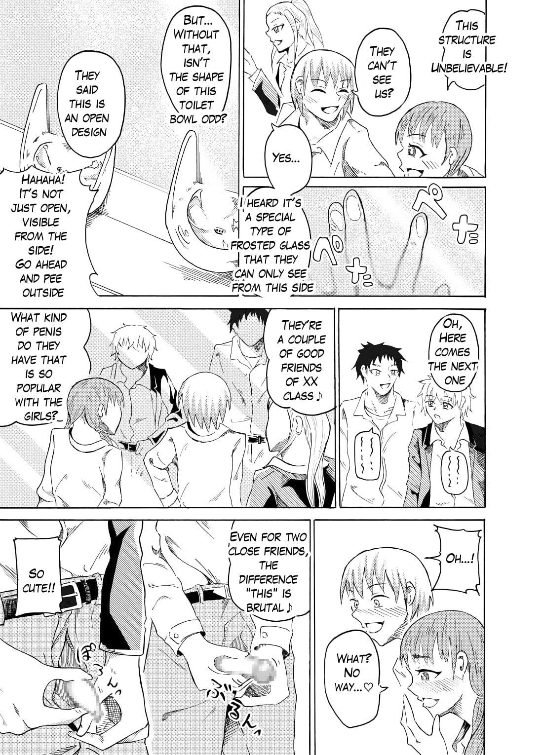 Peeking girls at boy's restroom Bildnummer 3