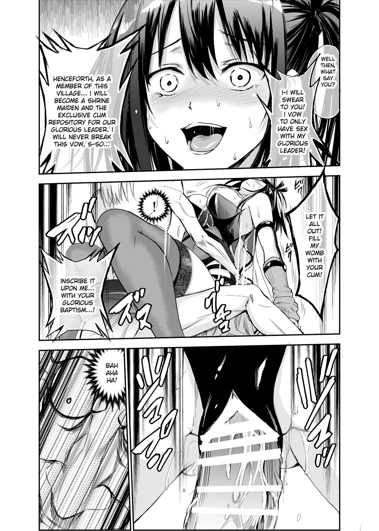 [Raid Socks (Tricky)] Tsuyagari Mura 5 ~Kareshi o Mamoru Tame Hikyou no Mura de Kyousei Gohoushi & NTR Sex~ [English] [Ruru Scanlations] Bildnummer 39