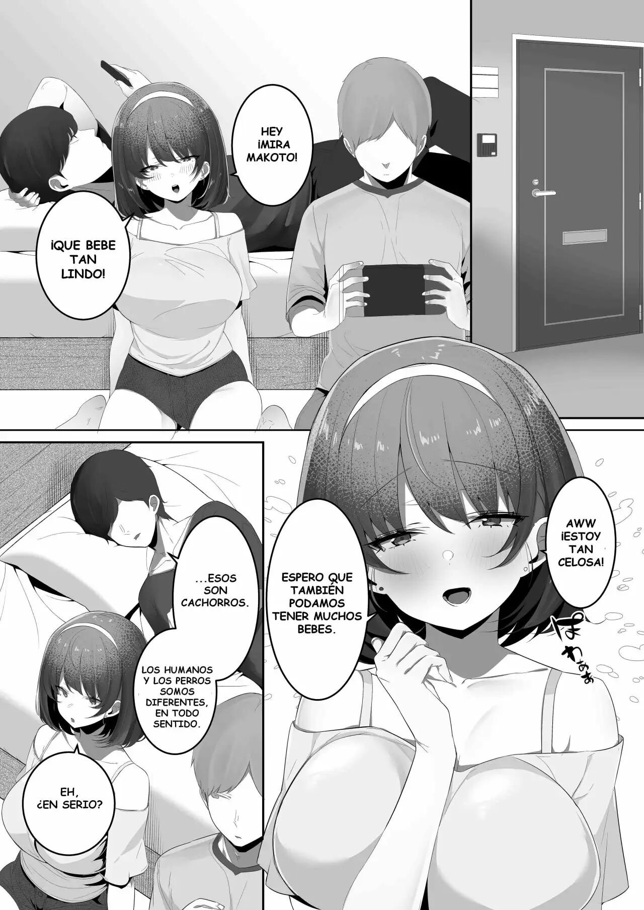 [Ofuton de Suyaa (Mitsudoue)] Kareshi Mochi no Kyonyuu Osananajimi o NTR Nakadashi Suru Hon [Spanish] [H-Doujin Translations] image number 3