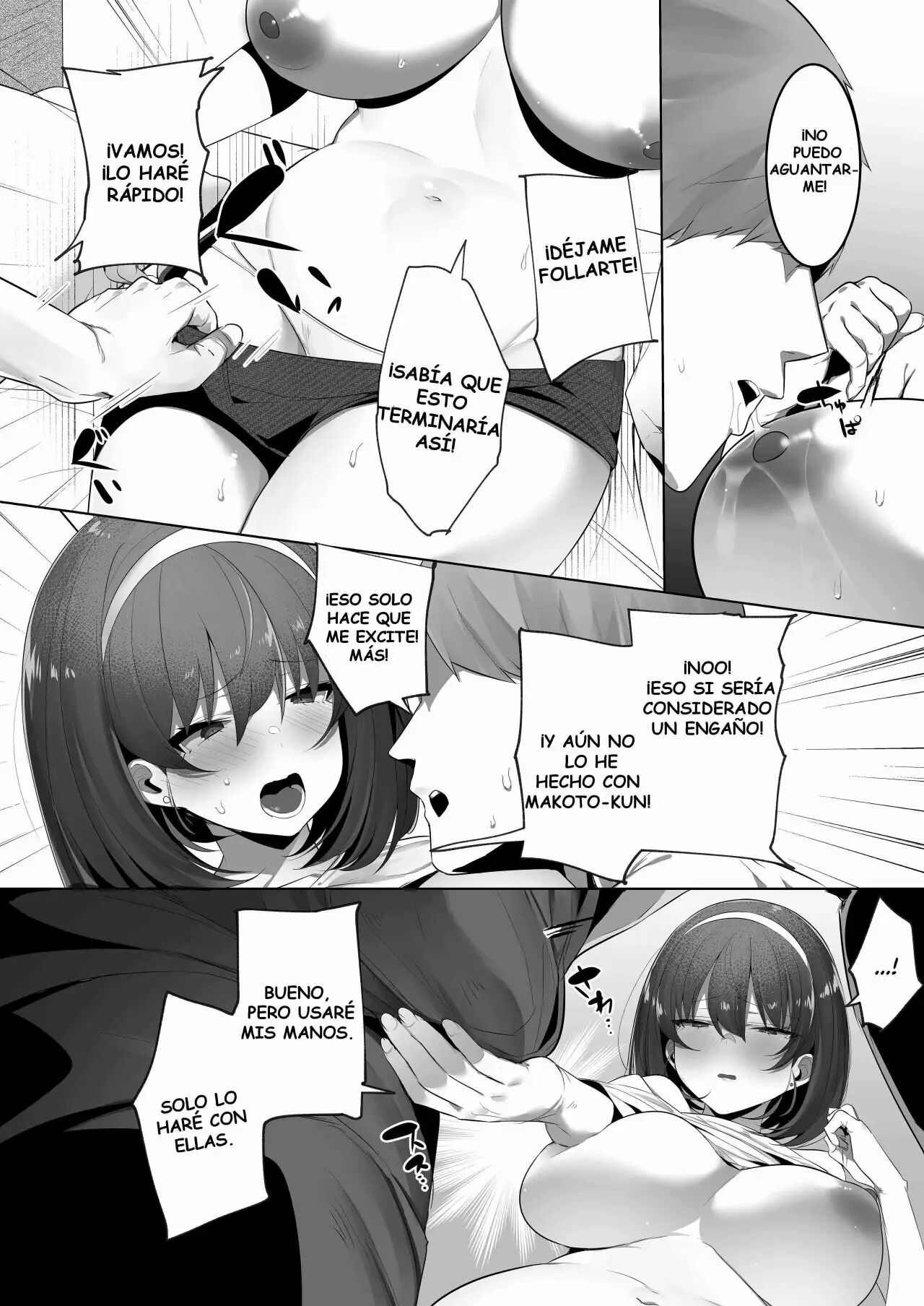 [Ofuton de Suyaa (Mitsudoue)] Kareshi Mochi no Kyonyuu Osananajimi o NTR Nakadashi Suru Hon [Spanish] [H-Doujin Translations] image number 9