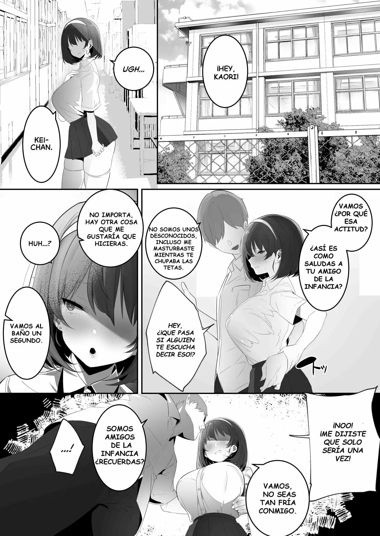 [Ofuton de Suyaa (Mitsudoue)] Kareshi Mochi no Kyonyuu Osananajimi o NTR Nakadashi Suru Hon [Spanish] [H-Doujin Translations] image number 13