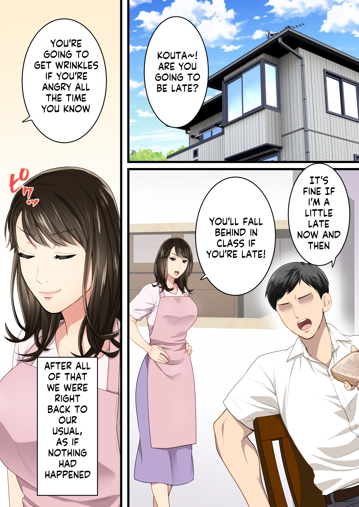 [Yuriko Club] Naka no Warukatta Haha to Musuko ga Amaama Couple ni Naru made | Arguing mother and son who became a loving couple [English] [innyinny] image number 39