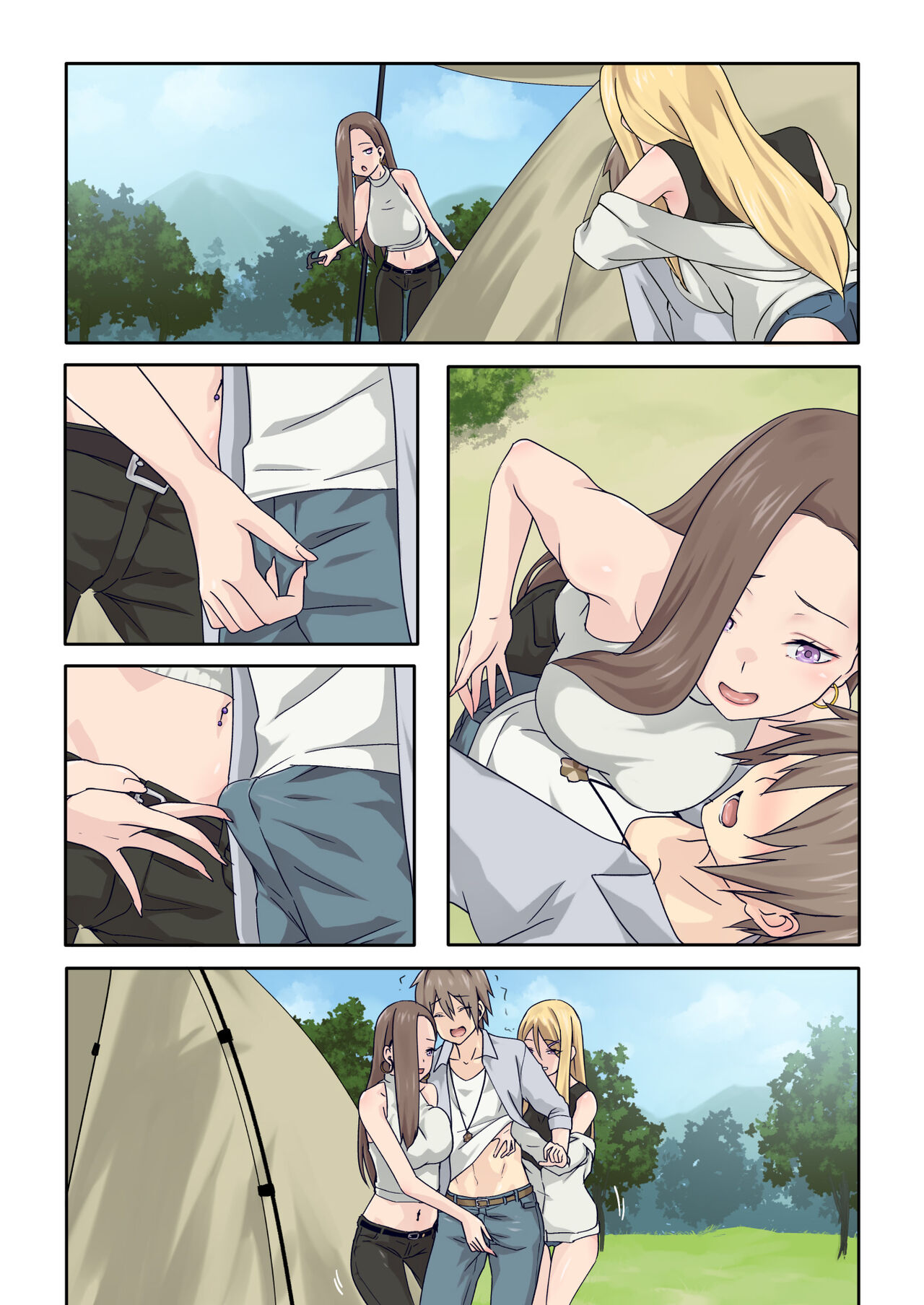 [TJ_studio (Toji)] Gal Camp ~Circle o Tsukuttara Onnanoko Bakari Atsumatte Kita Hanashi~ [Chinese] 画像番号 69