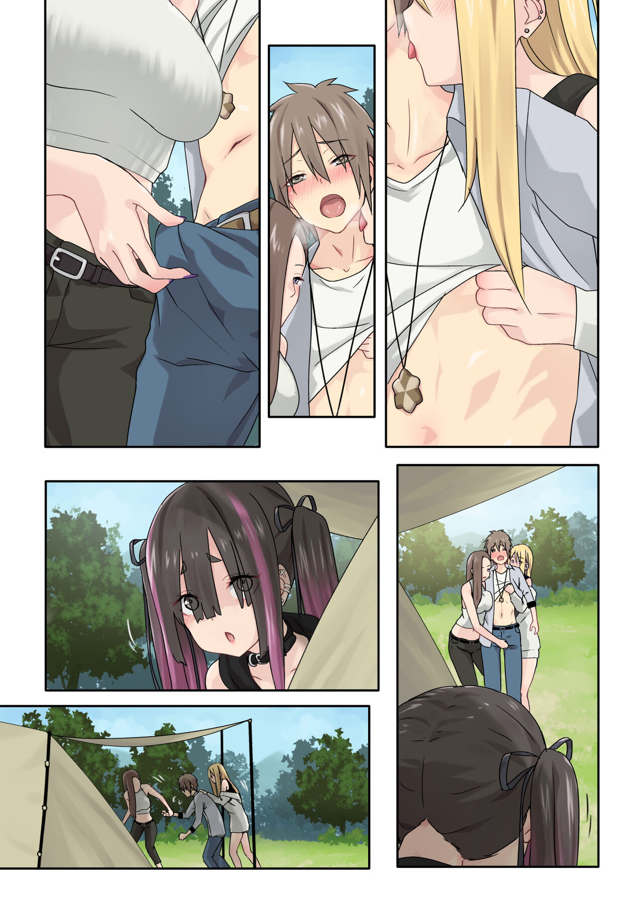 [TJ_studio (Toji)] Gal Camp ~Circle o Tsukuttara Onnanoko Bakari Atsumatte Kita Hanashi~ [Chinese] 画像番号 70