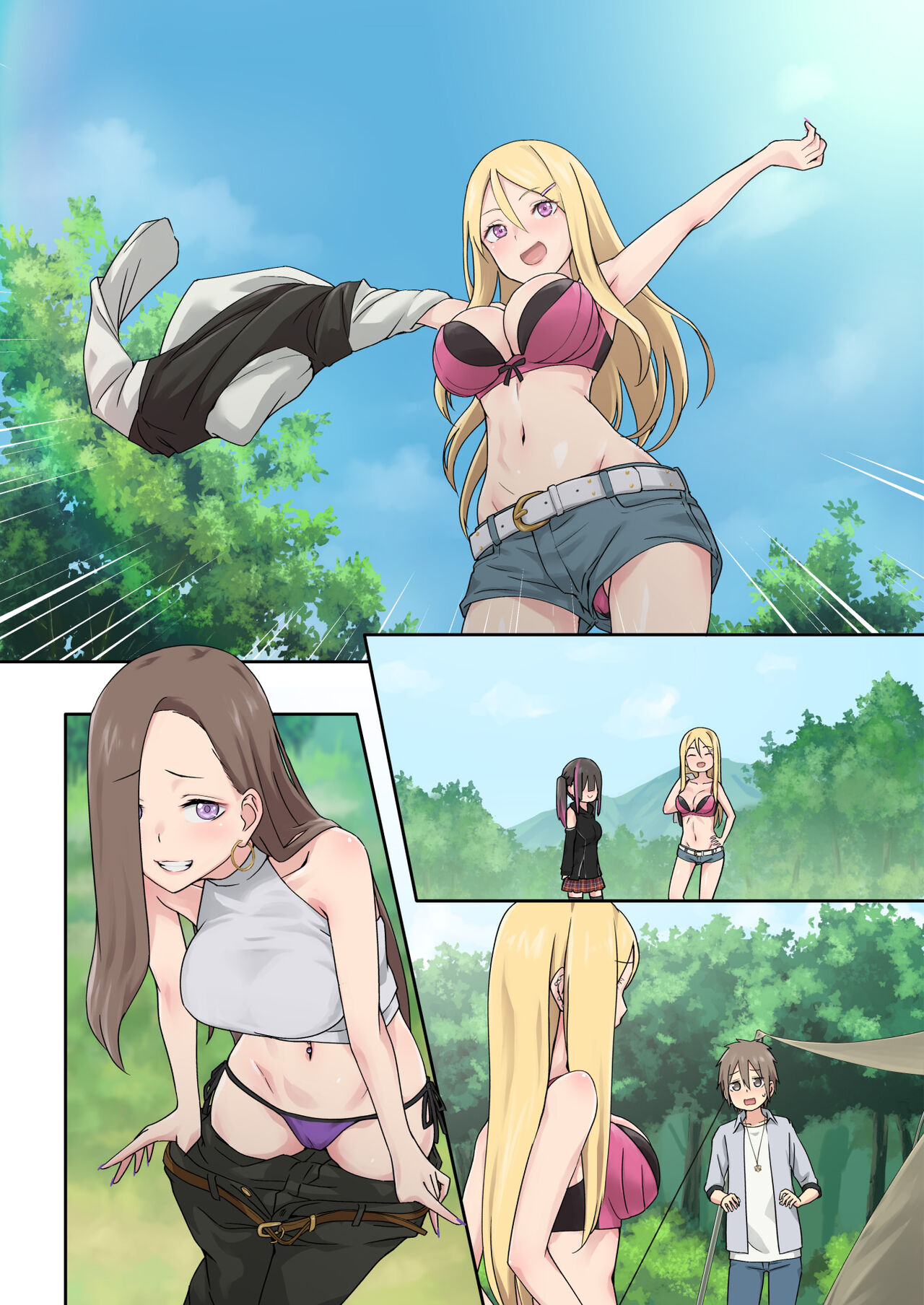 [TJ_studio (Toji)] Gal Camp ~Circle o Tsukuttara Onnanoko Bakari Atsumatte Kita Hanashi~ [Chinese] 画像番号 95