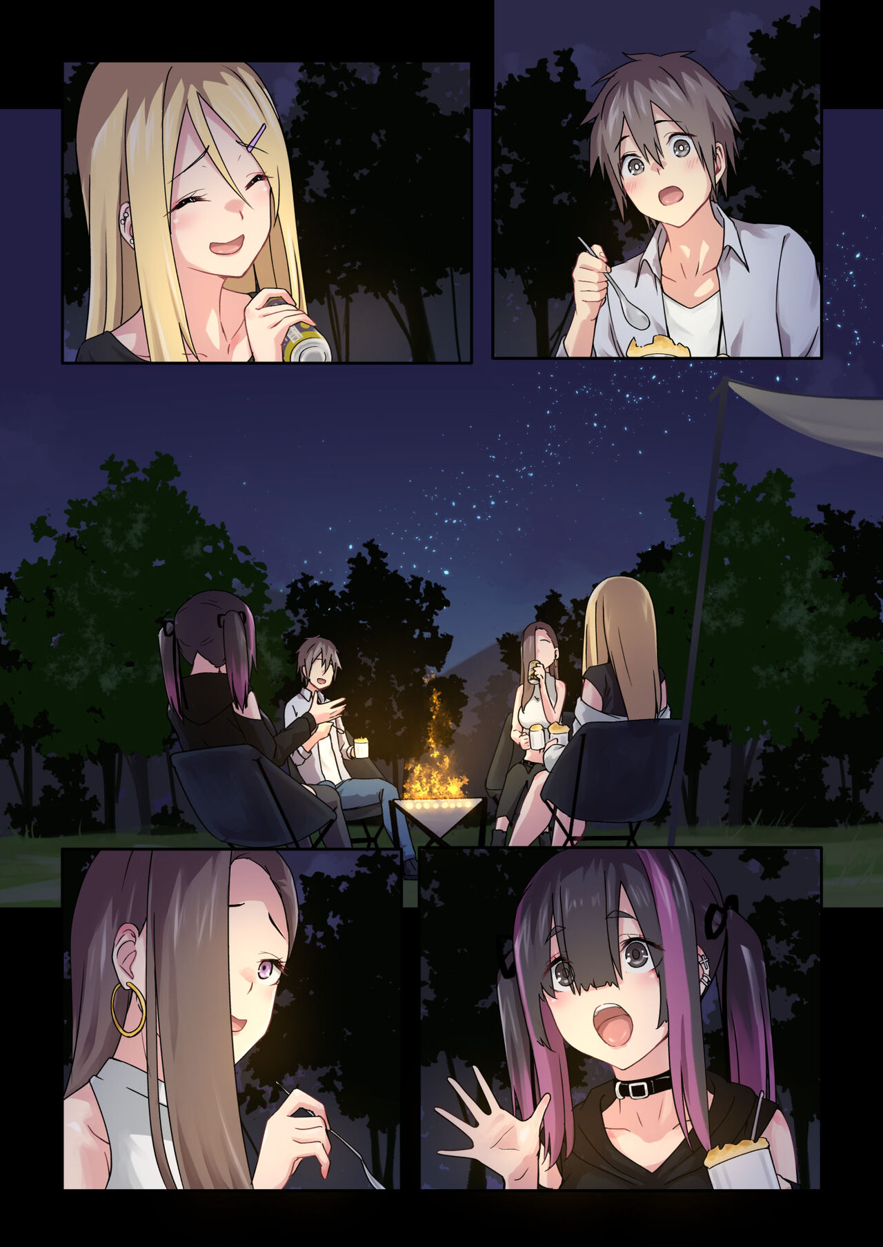 [TJ_studio (Toji)] Gal Camp ~Circle o Tsukuttara Onnanoko Bakari Atsumatte Kita Hanashi~ [Chinese] 画像番号 112