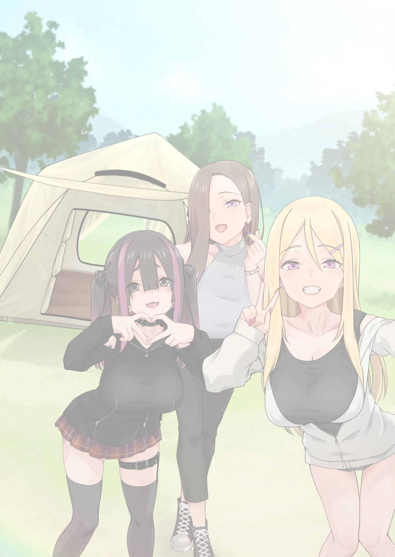 [TJ_studio (Toji)] Gal Camp ~Circle o Tsukuttara Onnanoko Bakari Atsumatte Kita Hanashi~ [Chinese] 画像番号 130