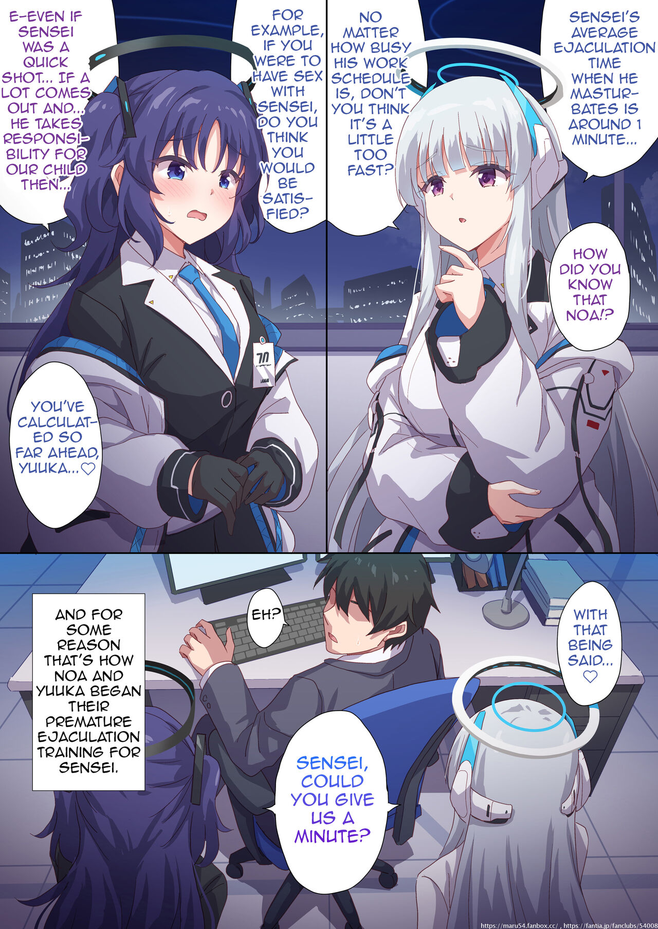 (C102) [54BURGER(Marugoshi)] Yuuka and Noa are squeezing me! (Blue Archive)(Shiririn)(DLsite) image number 2