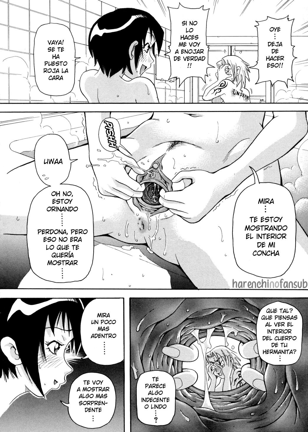 [John K. Pe-ta] Imouto Jigoku Pinku Furo | Baño rosa infernal de la hermanita (Chou Monzetsu Curriculum) [Spanish] [Decensored][Harenchi no Fansub] image number 10