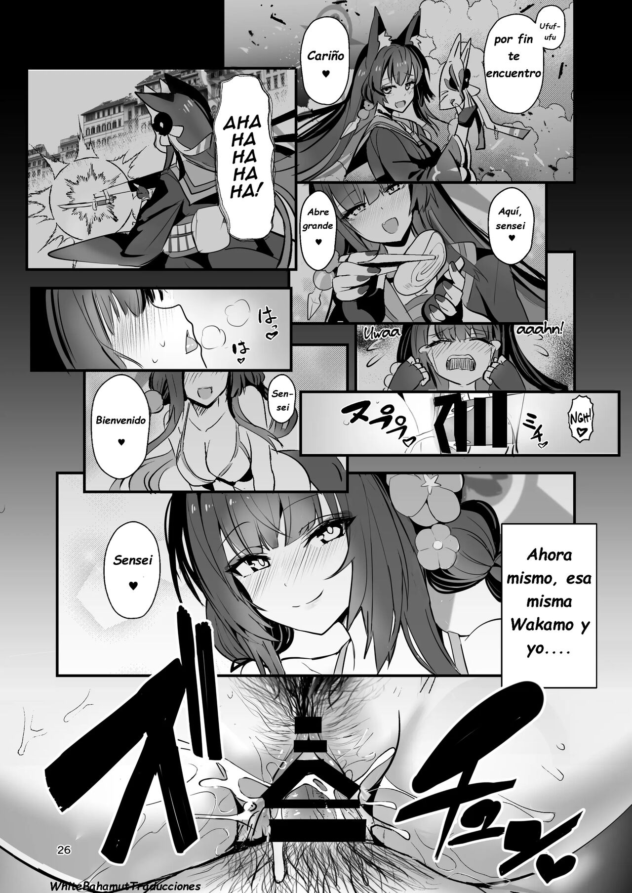 [Yamitsuki Honpo (Wise Speak)] Kosaka Wakamo wa Aitakute | Wakamo Kosaka quiere verte (Blue Archive) [Spanish] [White Bahamut Traducciones] [Digital] Bildnummer 25