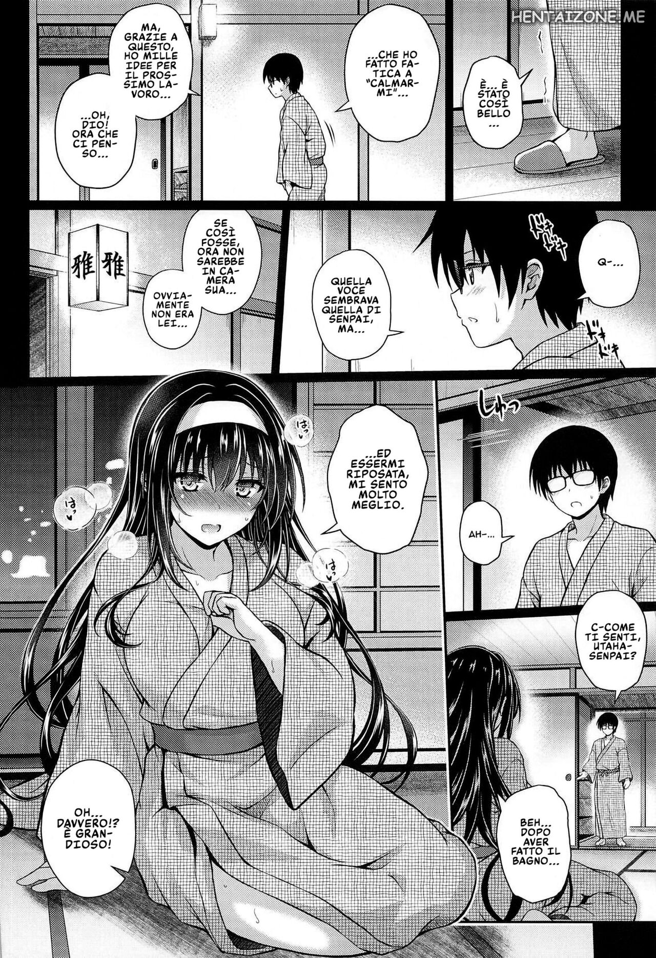 (COMIC1☆17) [Yumeya Honpo (Mukeikaku)] Daraku no Yukue | Scopare alle Terme (Saenai Heroine no Sodatekata) [Italian] 画像番号 29
