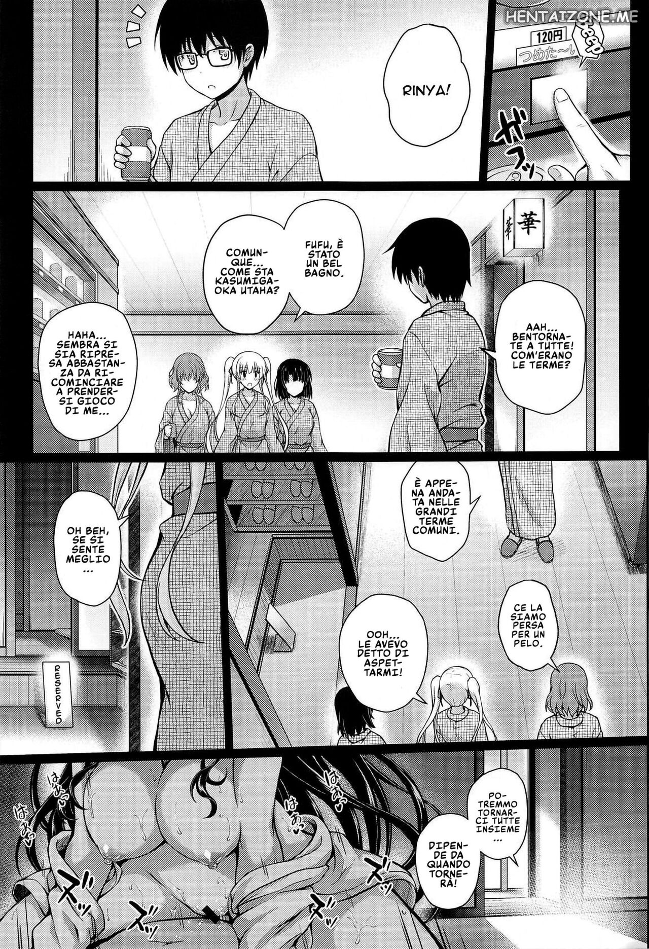 (COMIC1☆17) [Yumeya Honpo (Mukeikaku)] Daraku no Yukue | Scopare alle Terme (Saenai Heroine no Sodatekata) [Italian] 画像番号 32