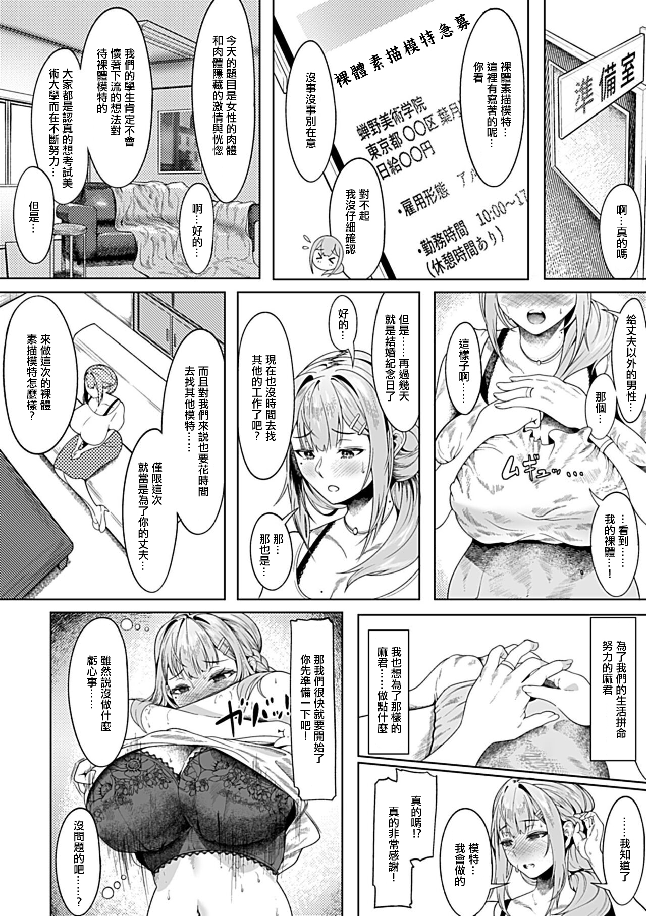 [セミノハヅキ] 人妻ヌードデッサン体験[中国翻译] Bildnummer 3