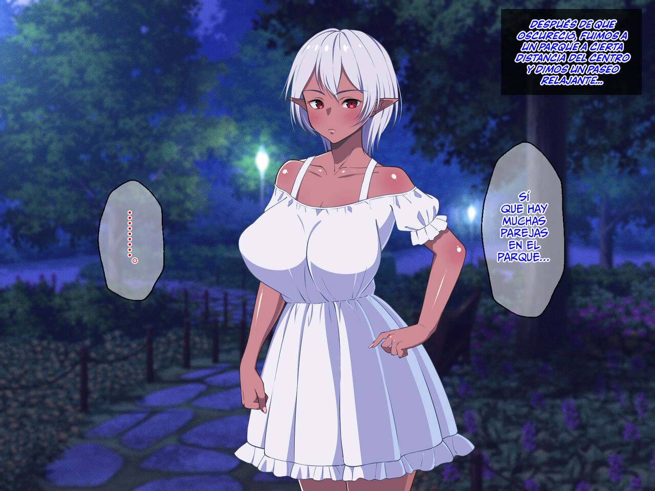 ¡La Estudiante Transferida Es Una Elfa Oscura De Piel Morena Con Enormes Tetas! 94eme image