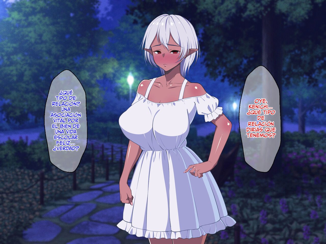 ¡La Estudiante Transferida Es Una Elfa Oscura De Piel Morena Con Enormes Tetas! 95eme image