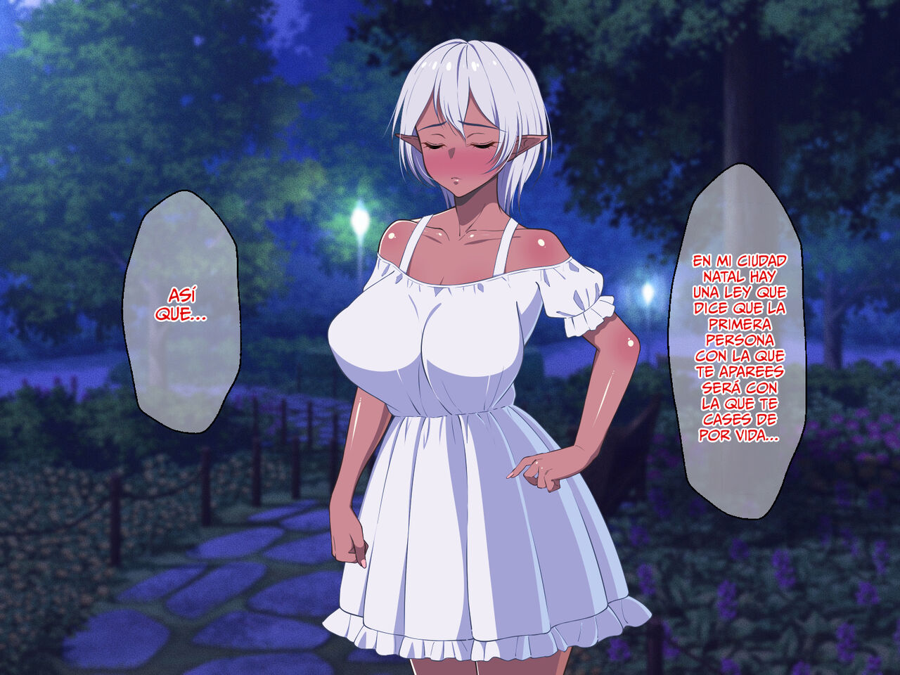 ¡La Estudiante Transferida Es Una Elfa Oscura De Piel Morena Con Enormes Tetas! 96eme image