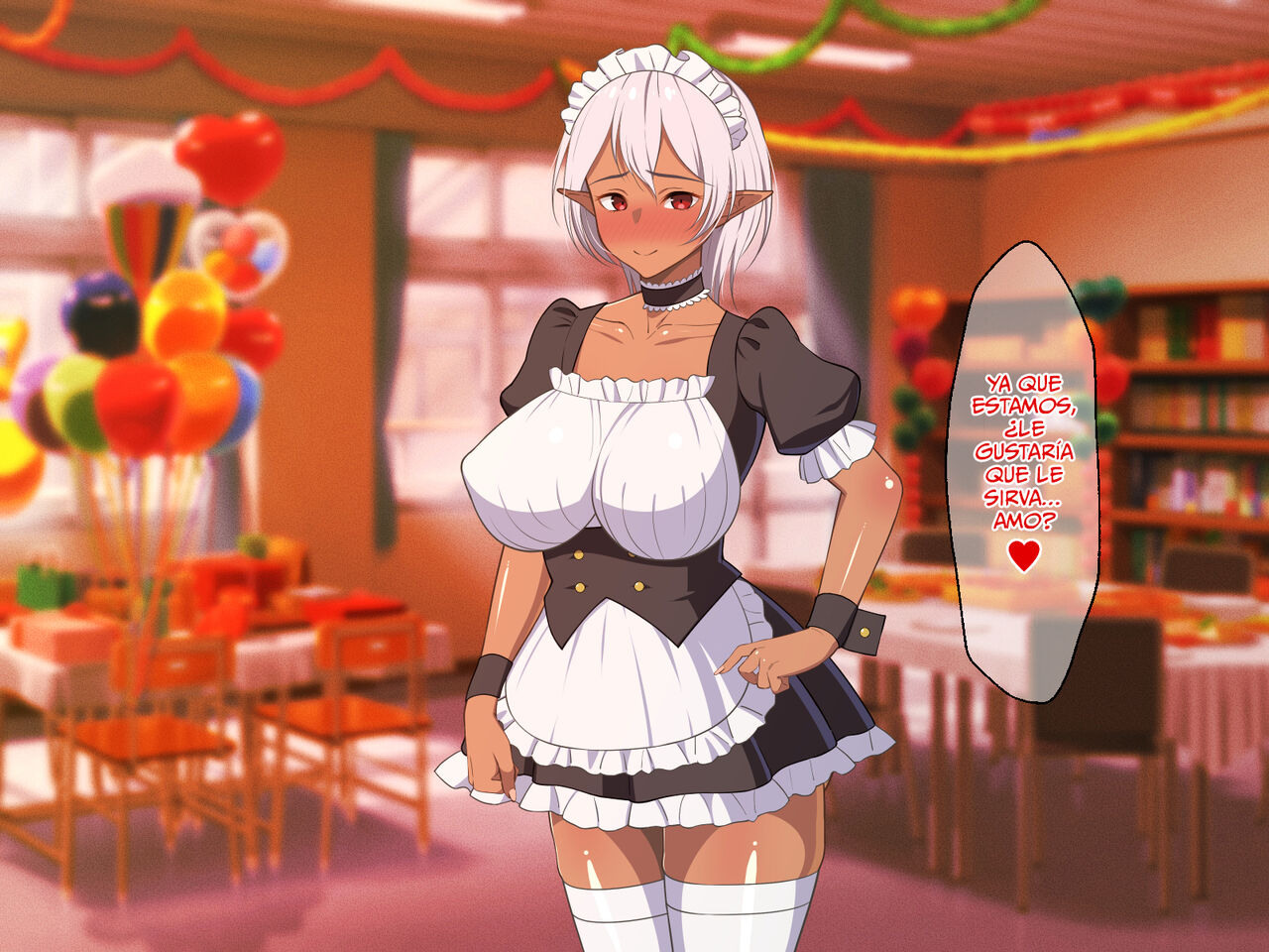 ¡La Estudiante Transferida Es Una Elfa Oscura De Piel Morena Con Enormes Tetas! 108eme image