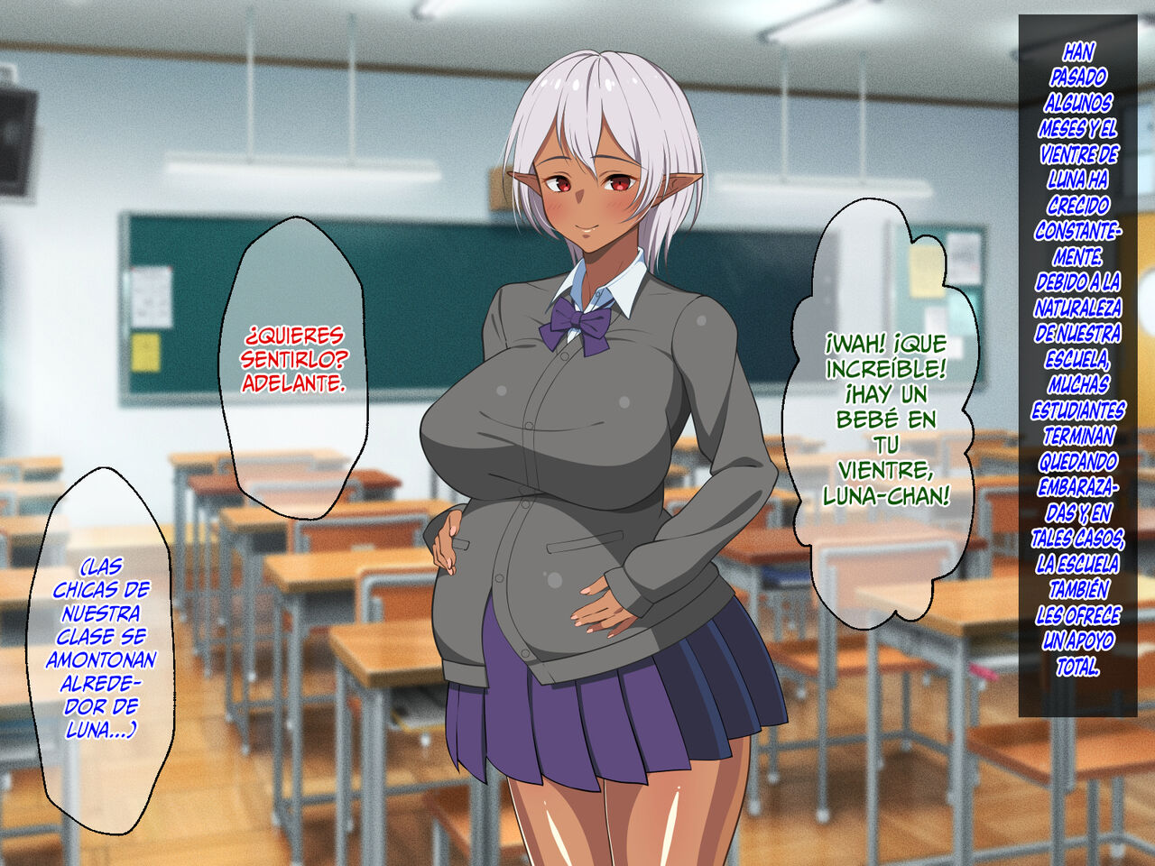 ¡La Estudiante Transferida Es Una Elfa Oscura De Piel Morena Con Enormes Tetas! 166eme image