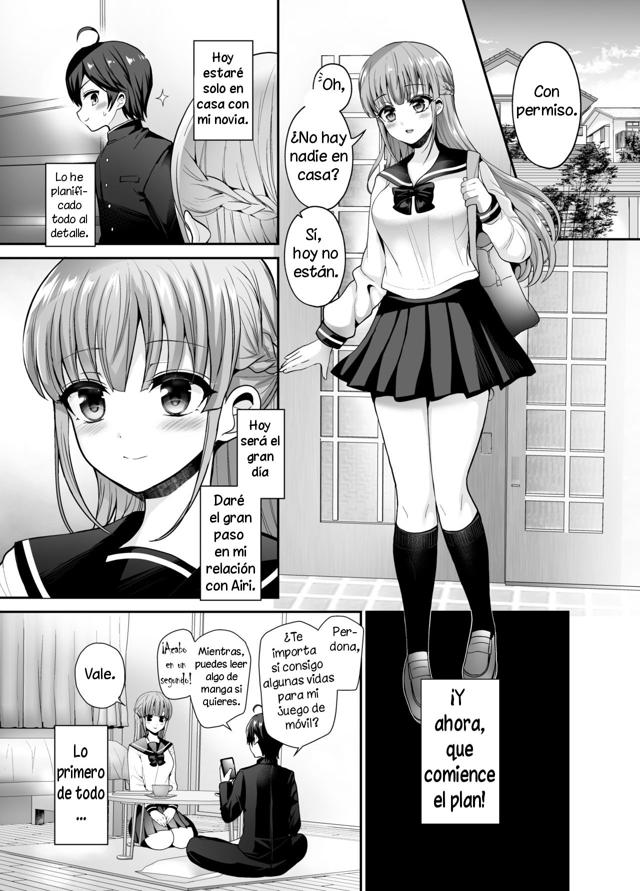 [Oshiruko Kan (Piririnegi)] Muttsuri Sukebe na Futanari Kanojo o Onaho de Yuuwaku Suru [Spanish] [Solarismaximum] [Digital] Bildnummer 3