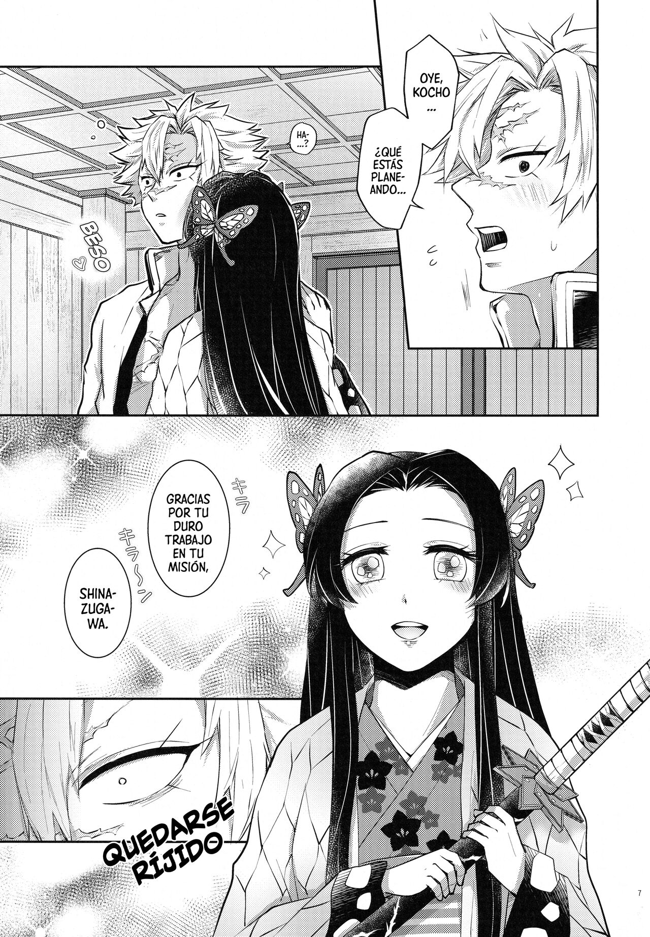 [Mag Time (Io)] Shoujo o Moratte Hoshii Hana. Koinaka ni Natta Oboe ga Nai Kaze (Kimetsu no Yaiba) [Spanish] [Mister Nugget] numero di immagine  6