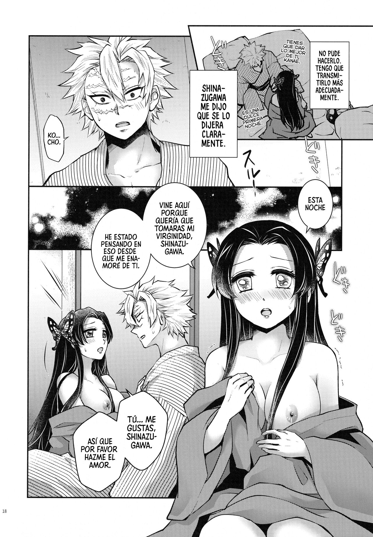 [Mag Time (Io)] Shoujo o Moratte Hoshii Hana. Koinaka ni Natta Oboe ga Nai Kaze (Kimetsu no Yaiba) [Spanish] [Mister Nugget] numero di immagine  17