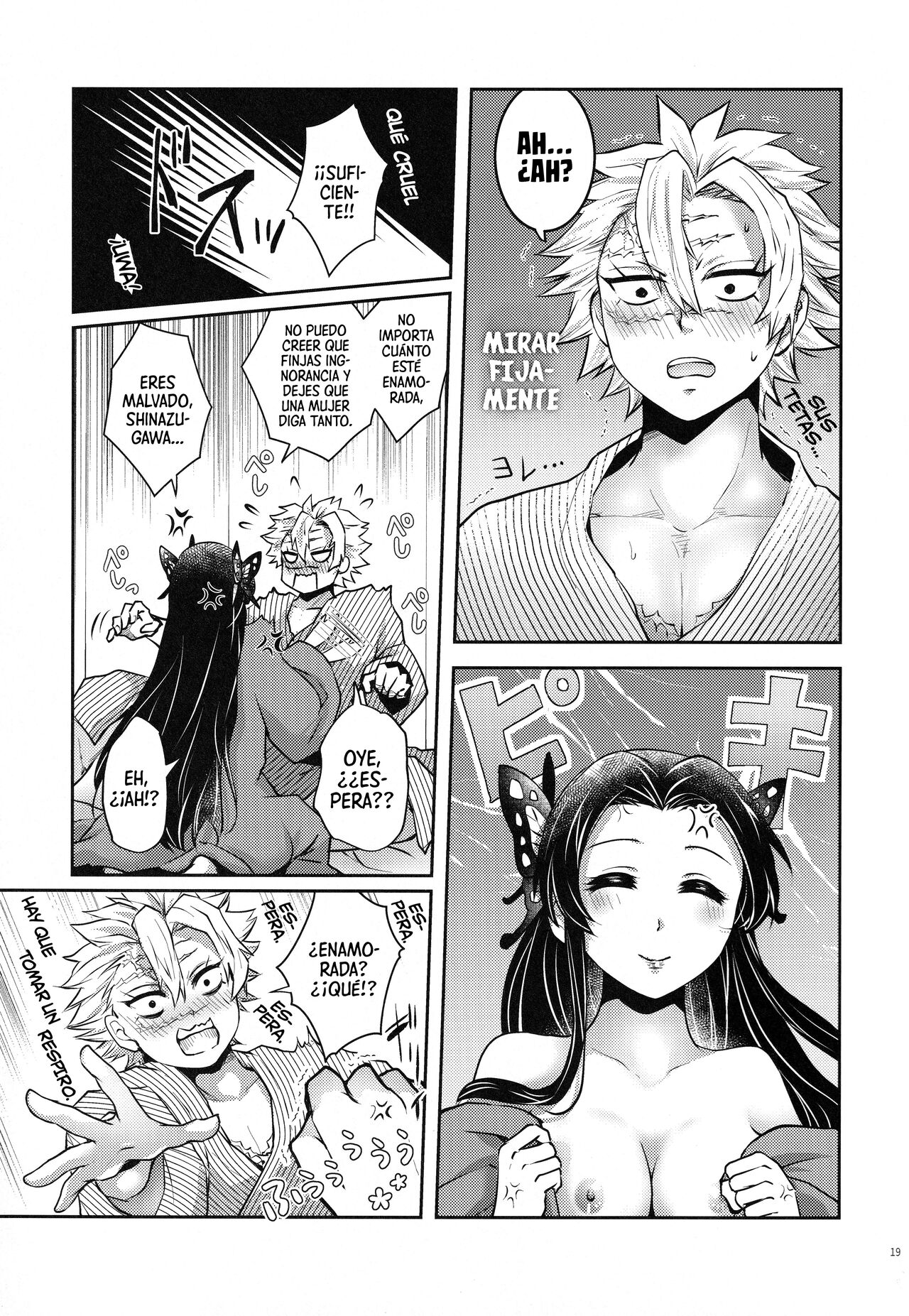 [Mag Time (Io)] Shoujo o Moratte Hoshii Hana. Koinaka ni Natta Oboe ga Nai Kaze (Kimetsu no Yaiba) [Spanish] [Mister Nugget] numero di immagine  18