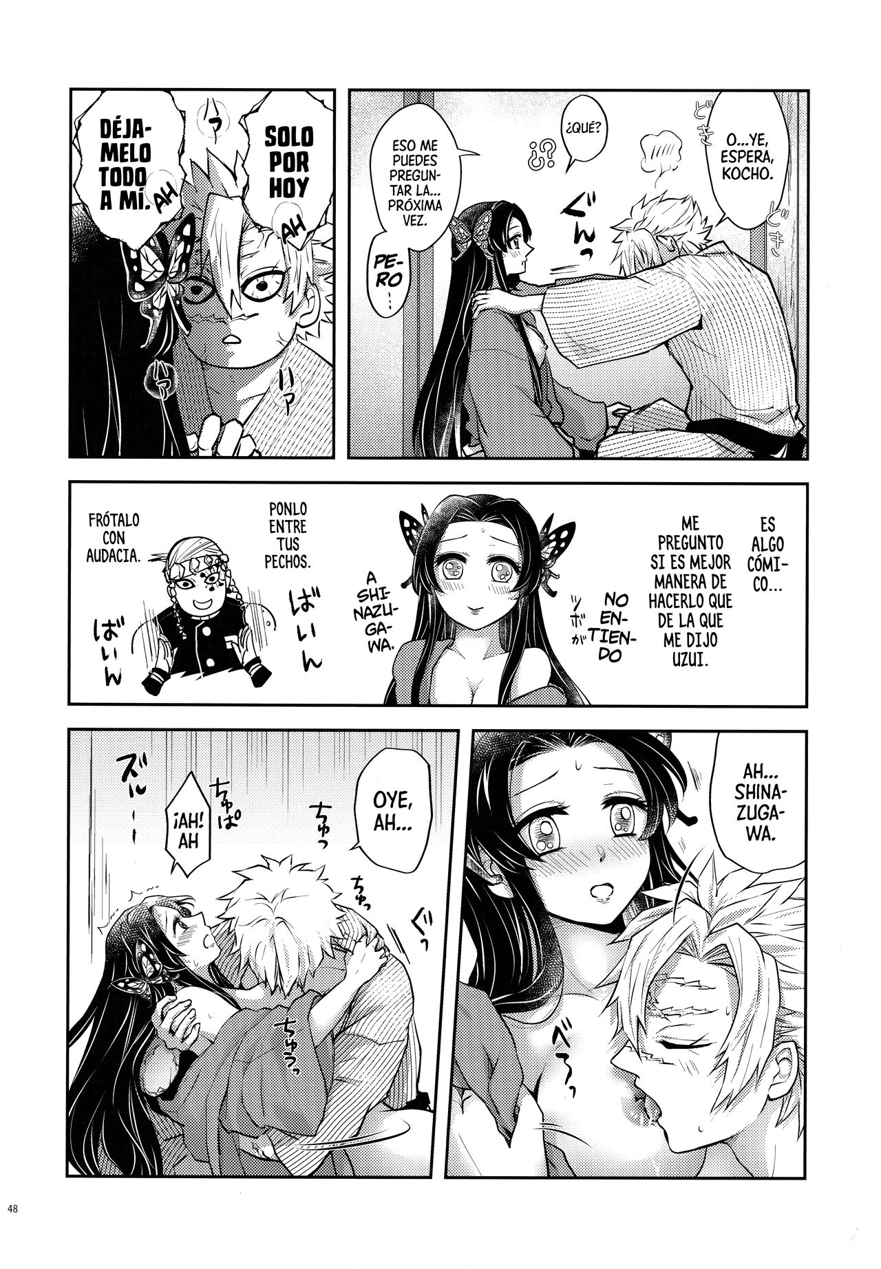 [Mag Time (Io)] Shoujo o Moratte Hoshii Hana. Koinaka ni Natta Oboe ga Nai Kaze (Kimetsu no Yaiba) [Spanish] [Mister Nugget] numero di immagine  47