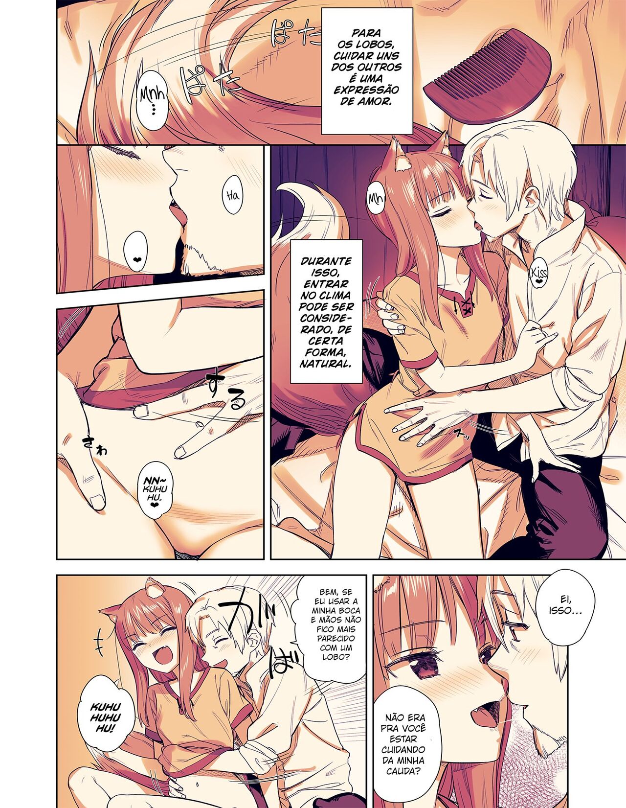 [Ajisaidenden (Kawakami Rokkaku, Takanashi Rei)] Wacchi to Shippori Kezukuroi Hon | Affectionate Grooming With Me (Spice and Wolf) [Portuguese] [Guaxinim] [Decensored] [Digital] image number 5