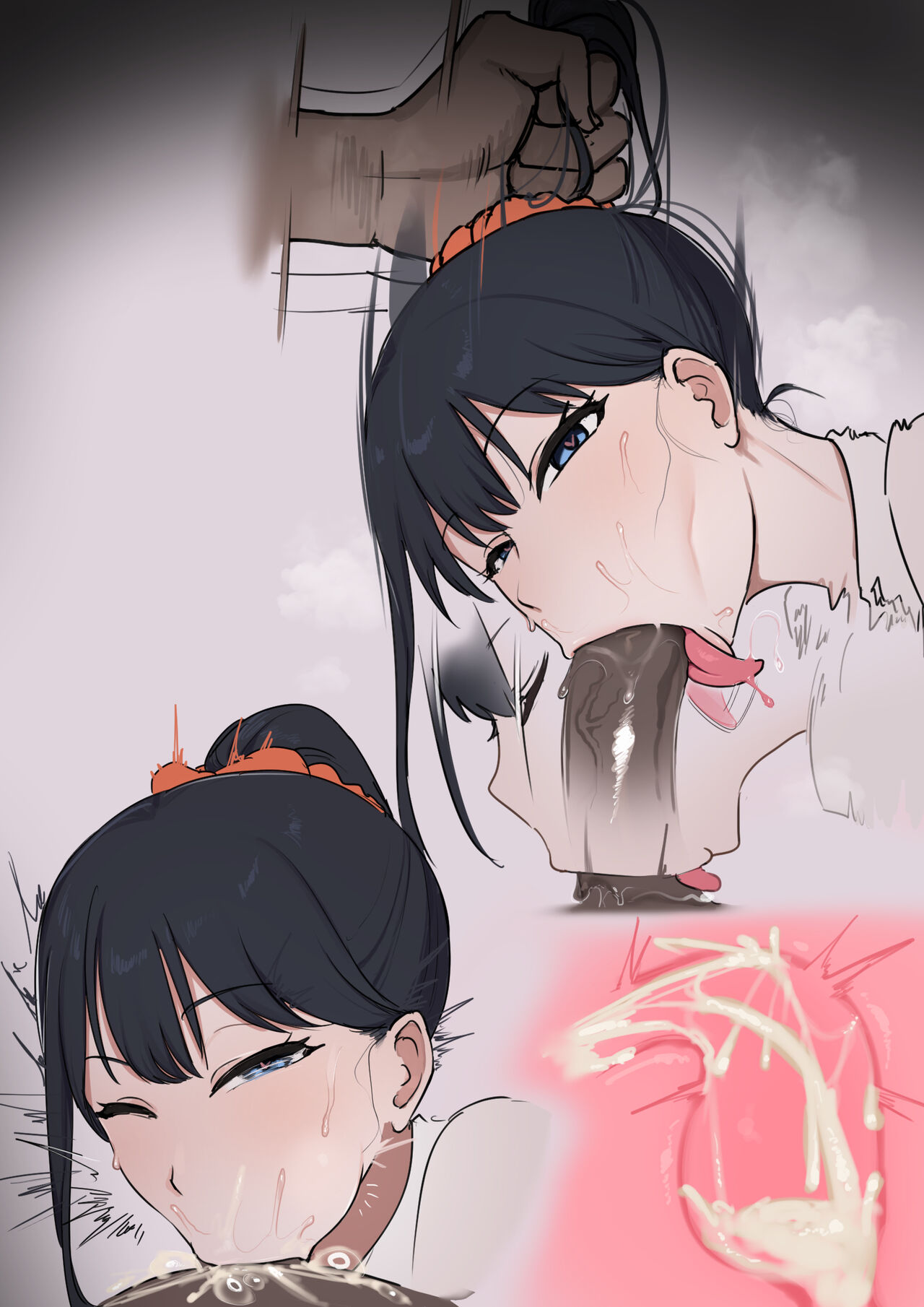 [giga] 六花、学校サボって彼氏のデカ〇ンおしゃぶり＋ゲップ | 릿카, 대학 빼먹고 남친 대○ 빨기 + 트림 (SSSS.GRIDMAN) [Korean] image number 11