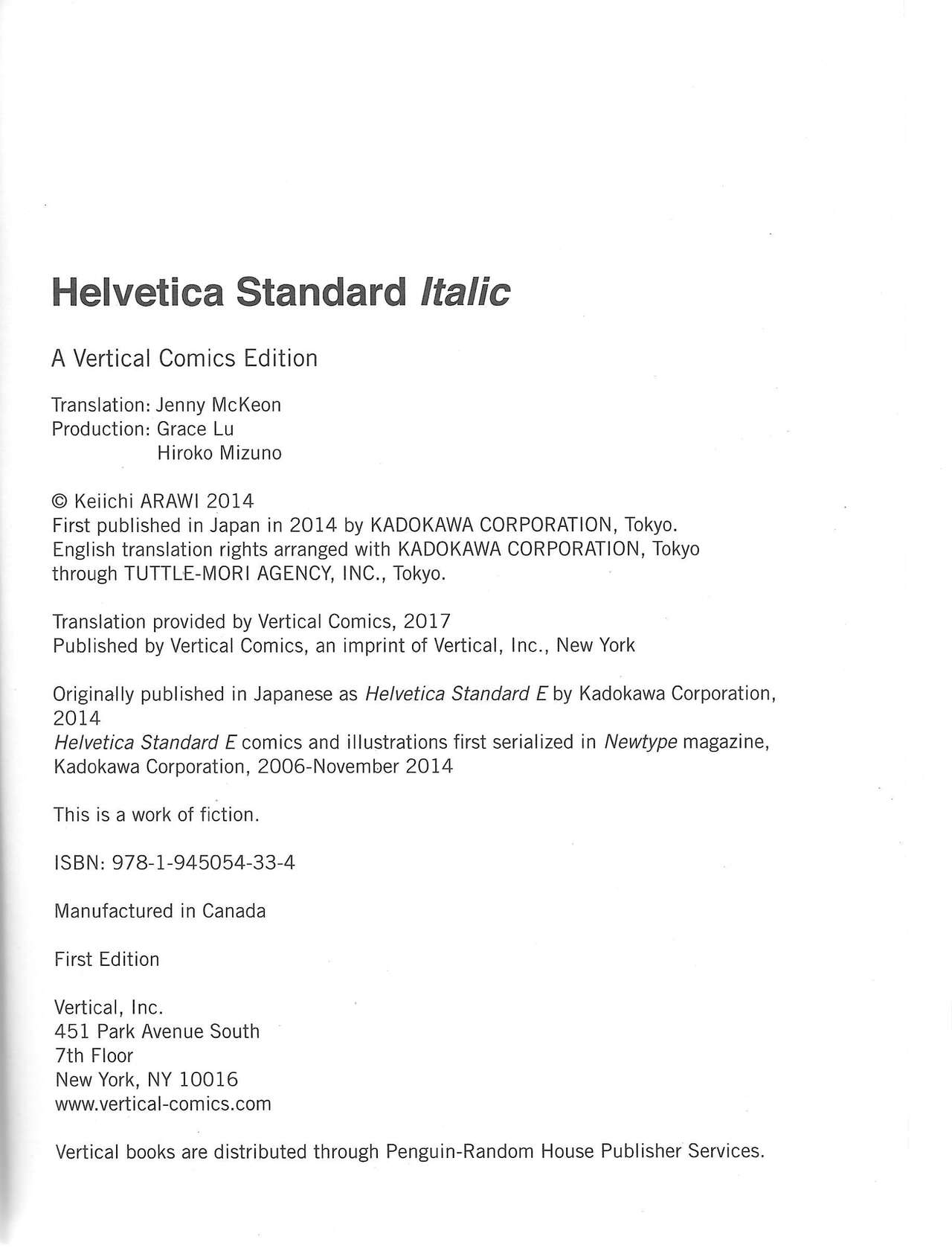 Helvetica Standard Italic (nichijou) [Keiichi Arawi] Bildnummer 130