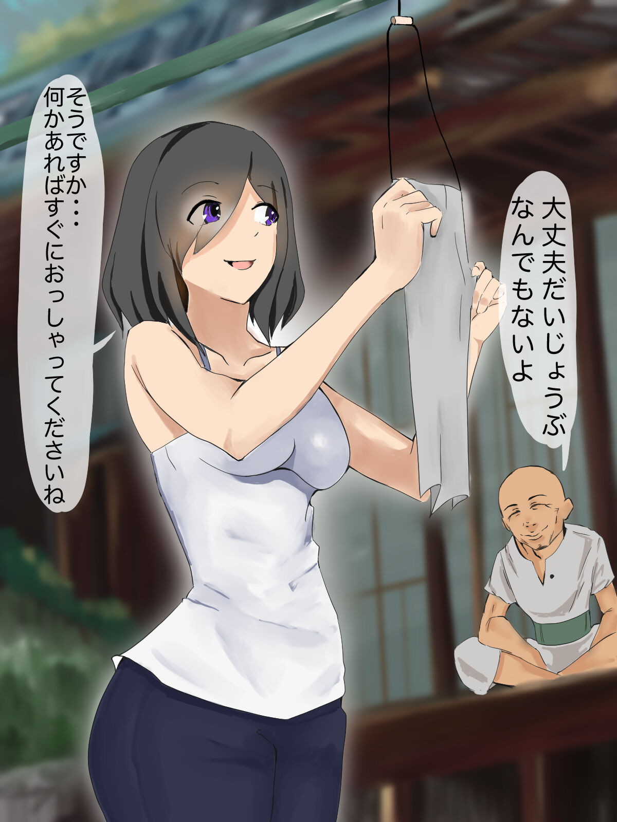 [Iromonotei] Otto shika Otoko o Shiranai Wakai Niizuma ga Koukouya no Kawa o Kabutta Gifu ni Okasareru 8eme image