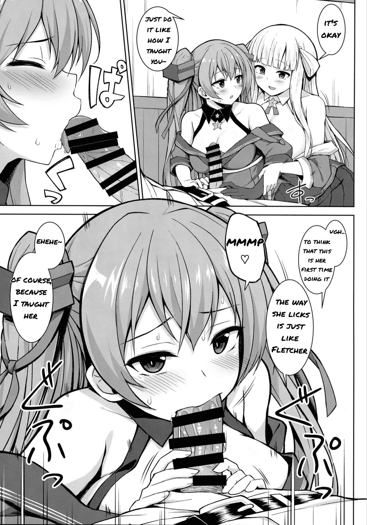 (C99) [Sirotaruto (Kami-ba Kotaru)] Sankyuu-chuu no Fletcher ni Johnston ga Kuwawatte Futari de Aka-chan o Ninshin suru Hon (Kantai Collection -KanColle-) [English] numero di immagine  9